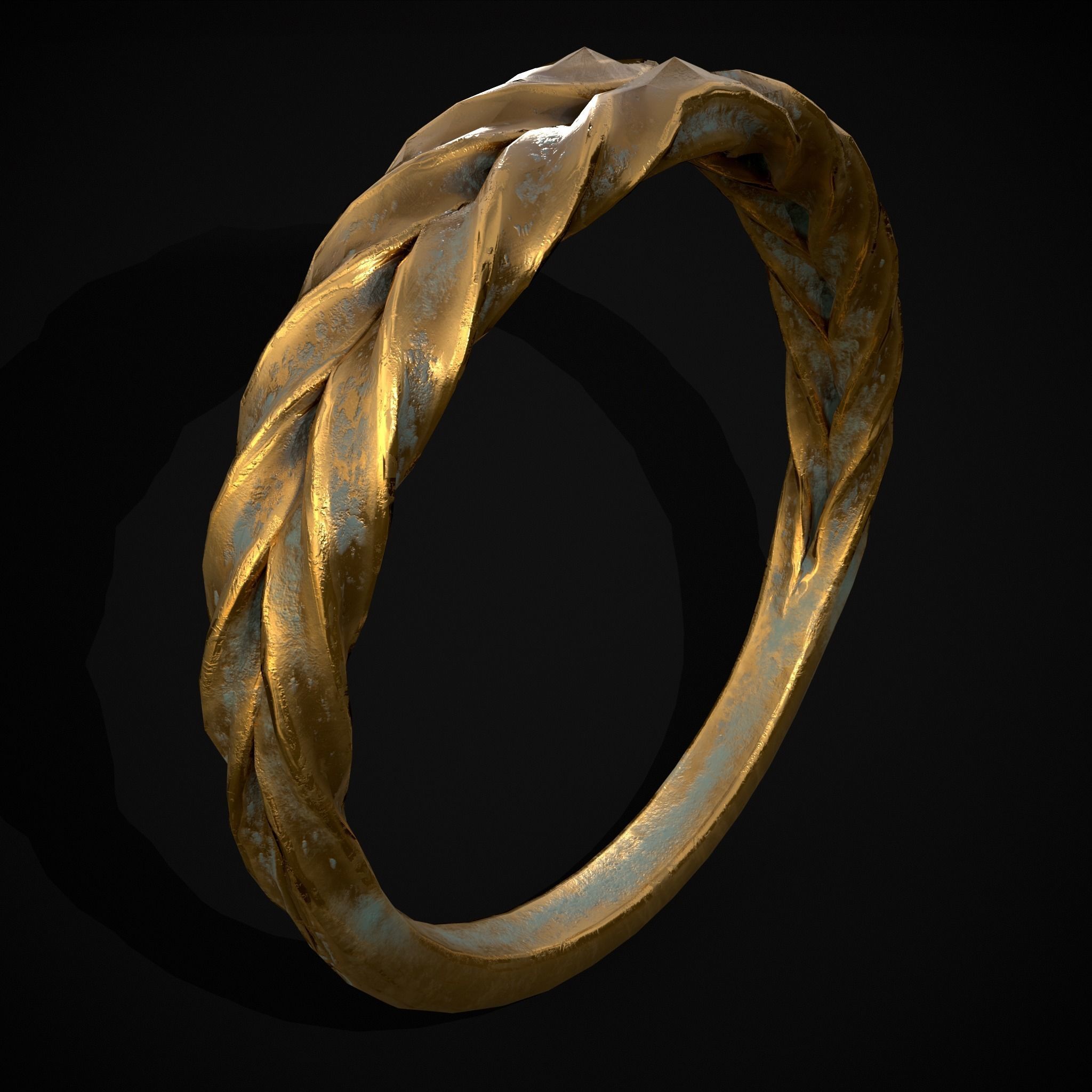Engraved Spiral Ring Low-poly 3D model_27