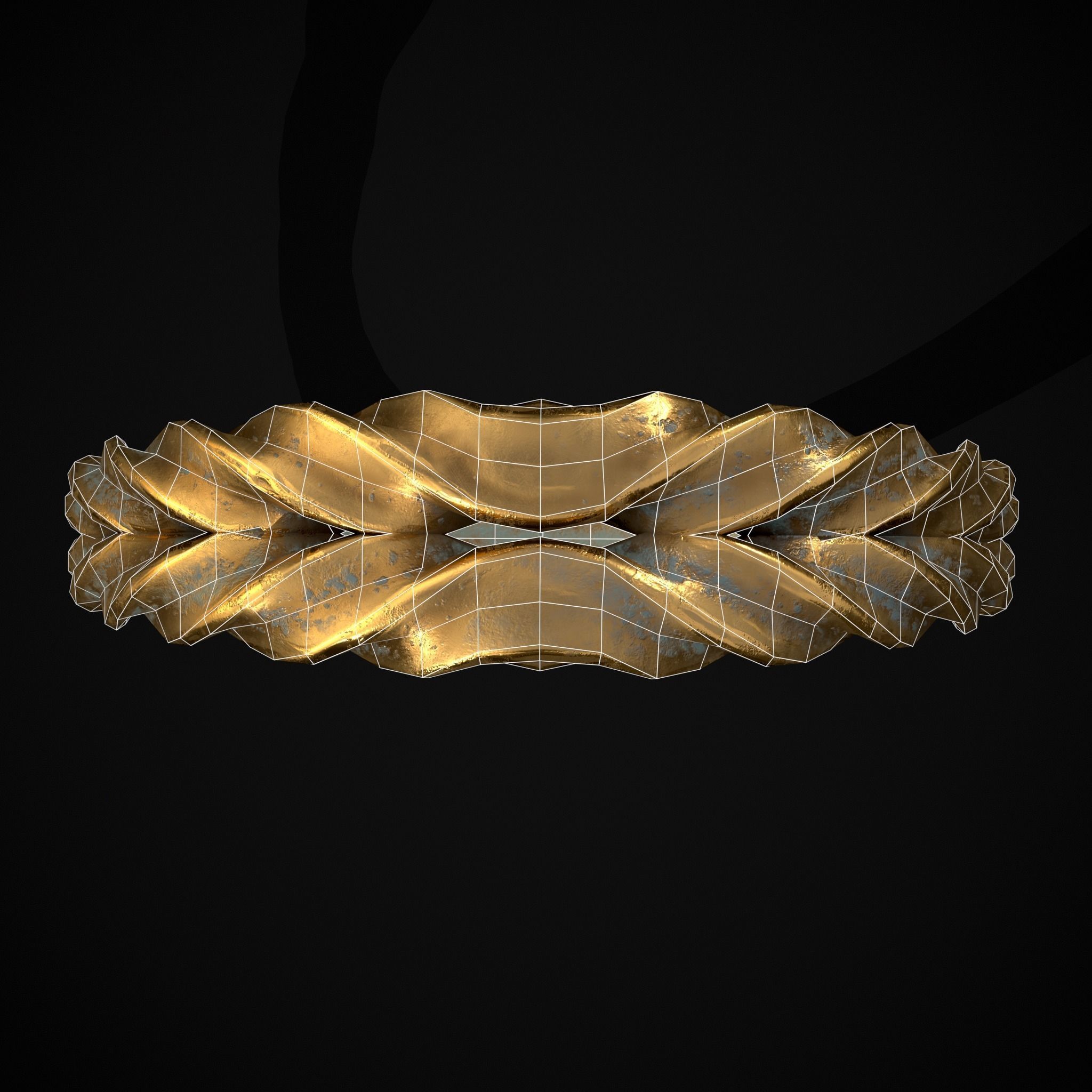 Engraved Spiral Ring Low-poly 3D model_16
