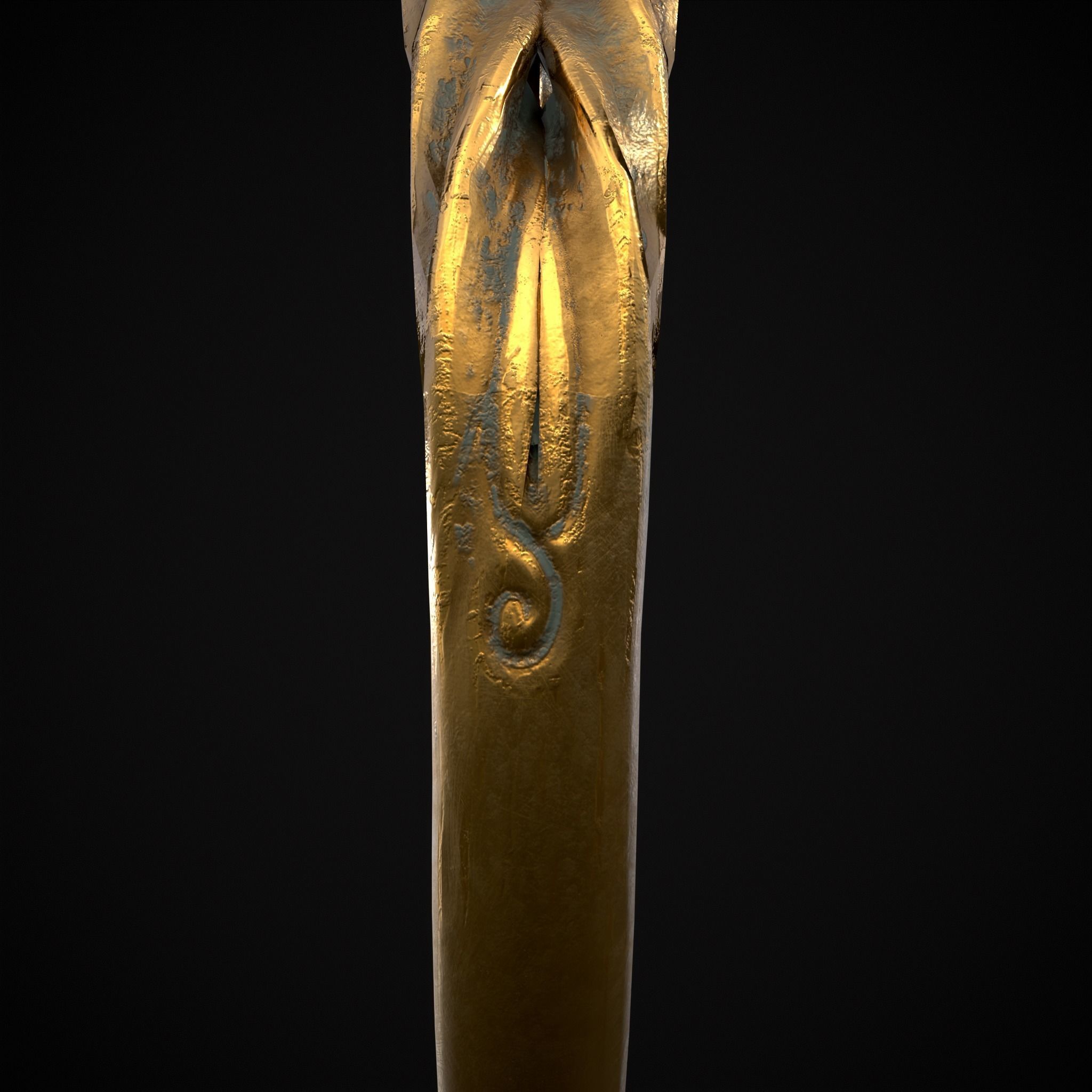 Engraved Spiral Ring Low-poly 3D model_17