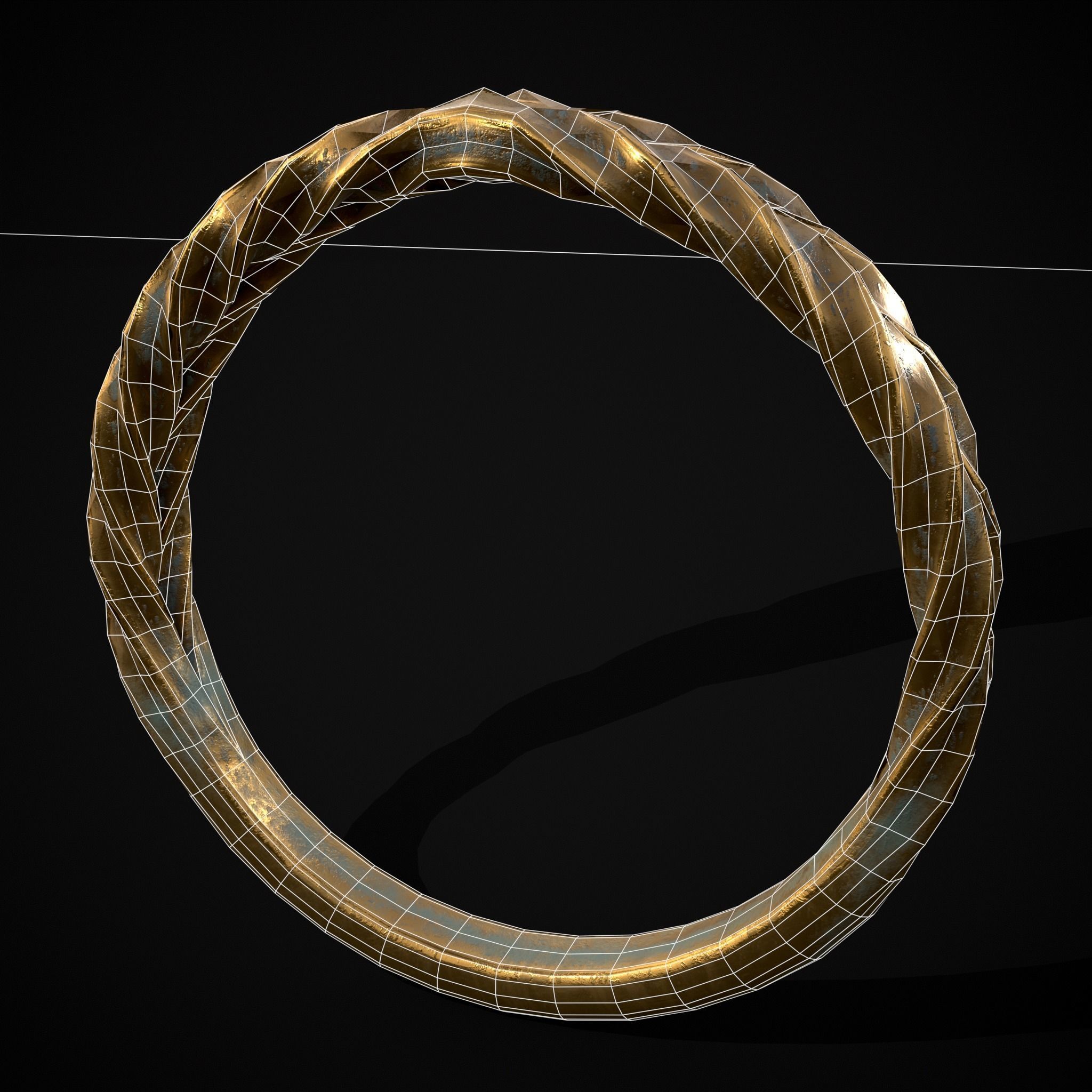Engraved Spiral Ring Low-poly 3D model_40