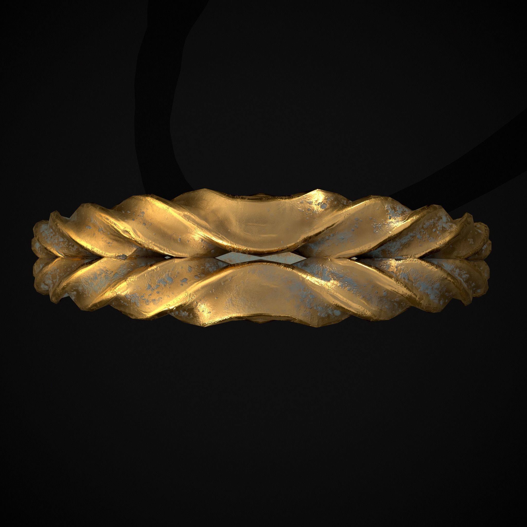 Engraved Spiral Ring Low-poly 3D model_15