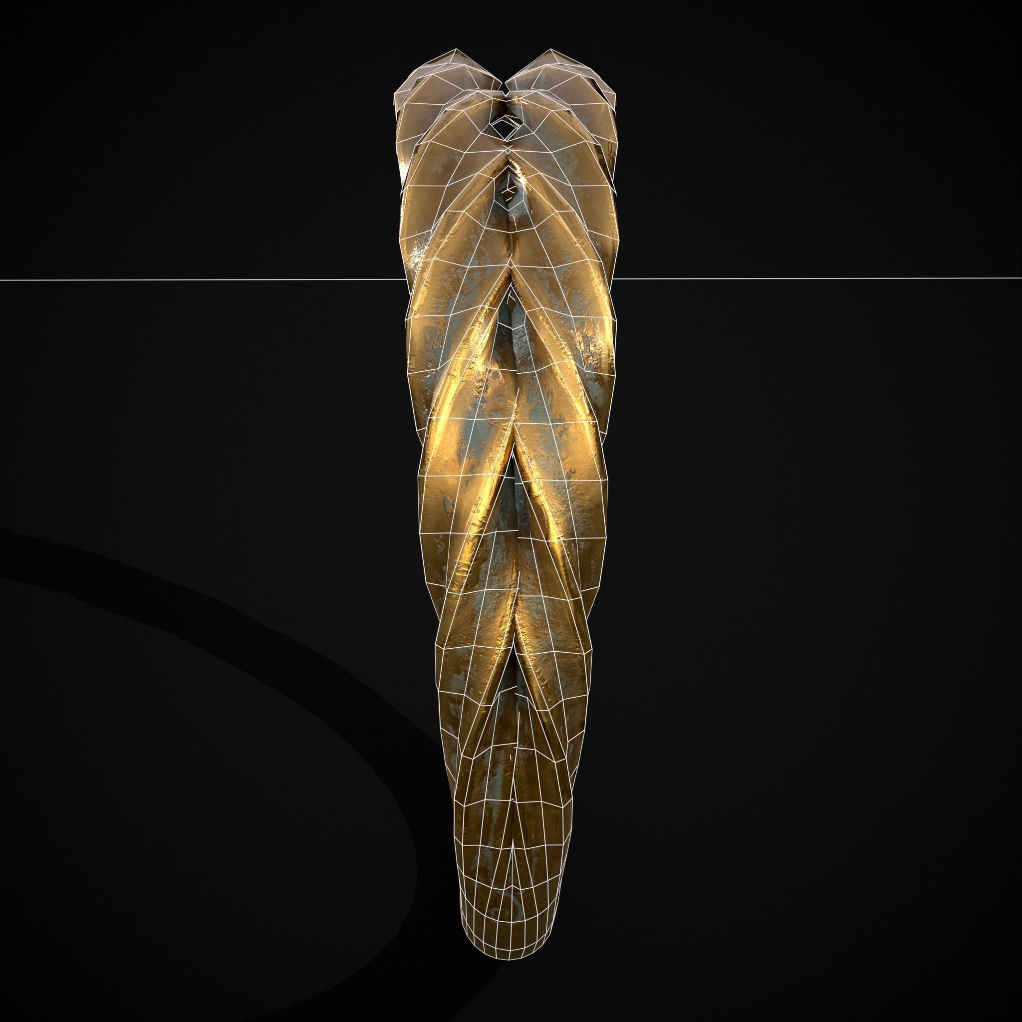 Engraved Spiral Ring Low-poly 3D model_14