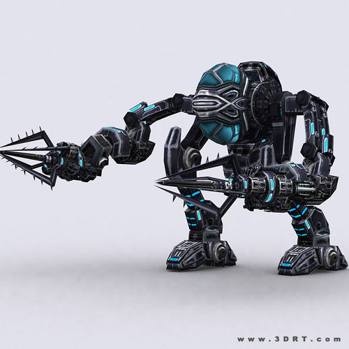 3DRT - Mech robot engineer - 06 Low-poly 3D model