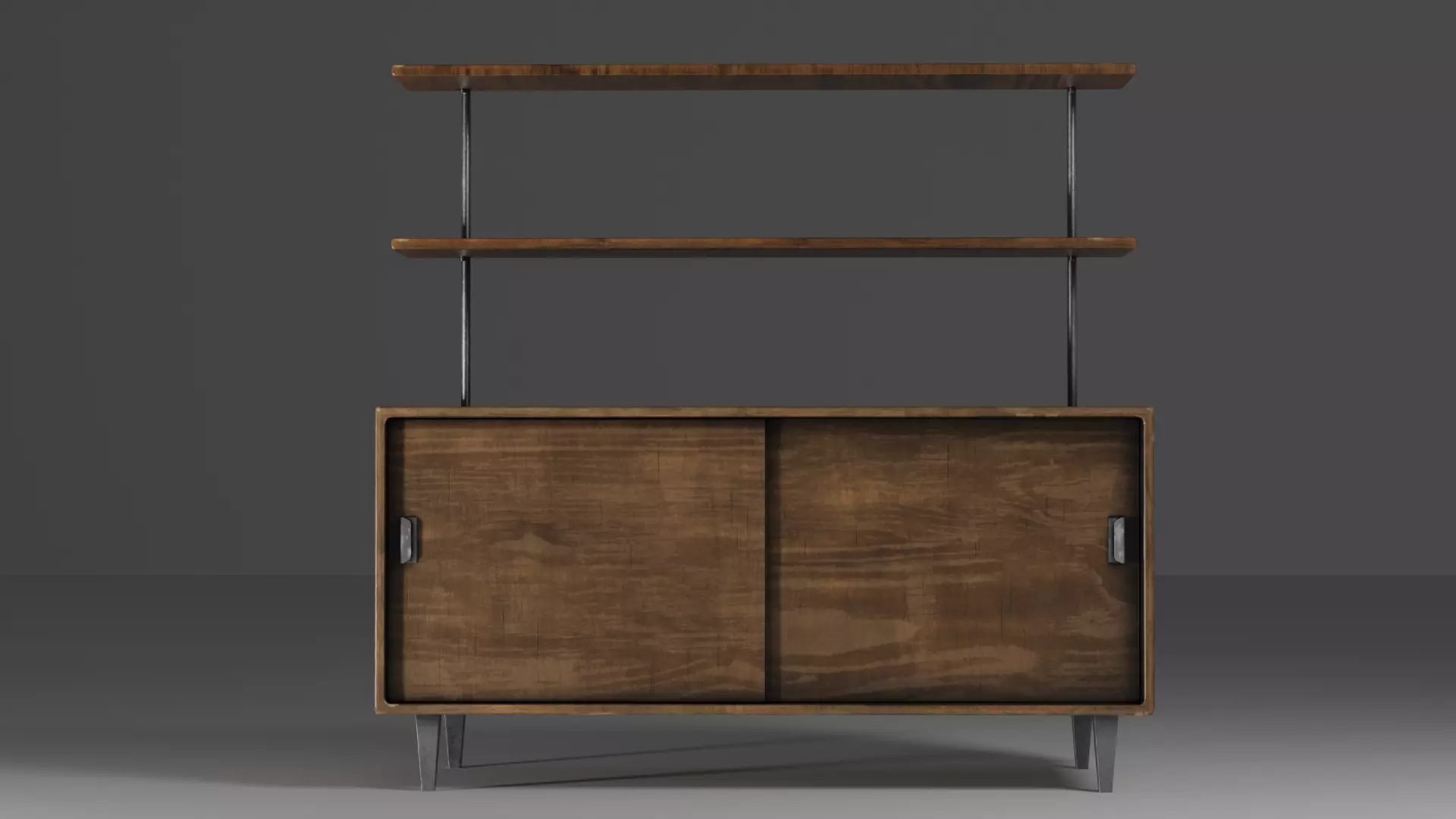 Wooden Desk  3D model_0