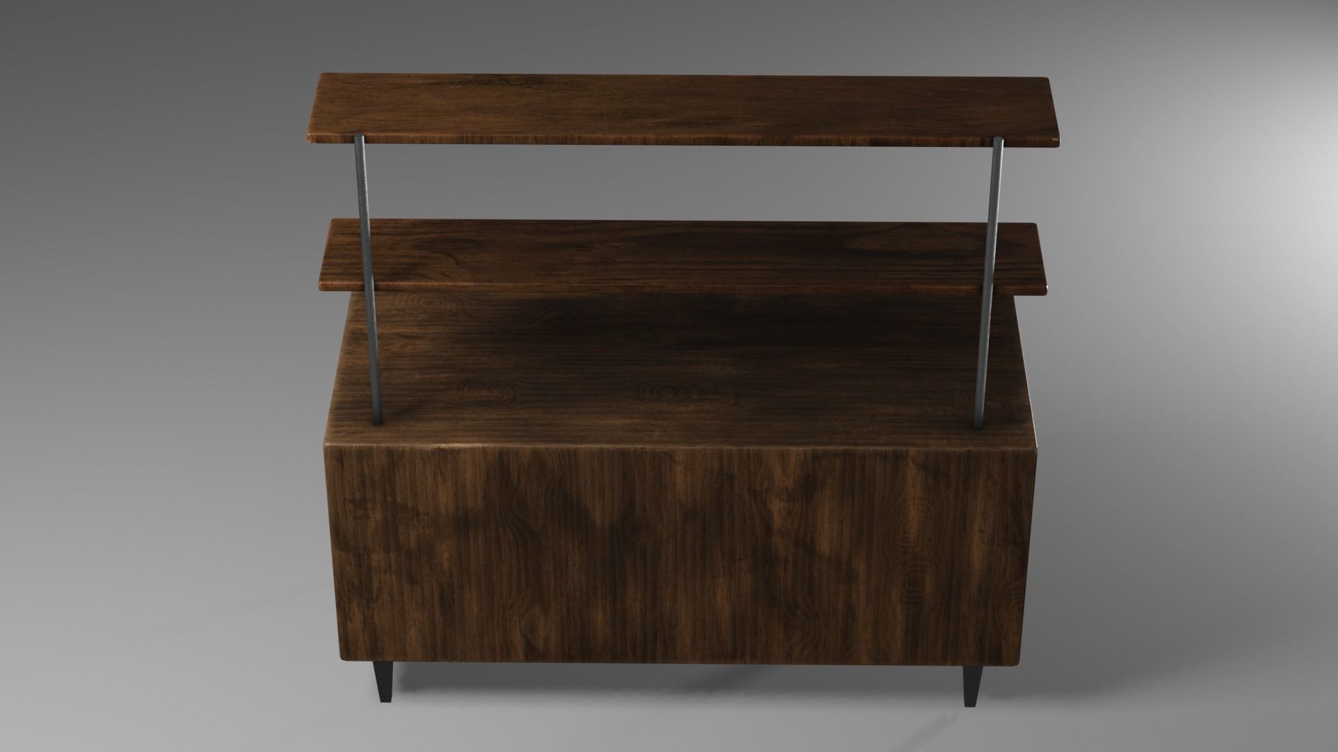 Wooden Desk  3D model_4