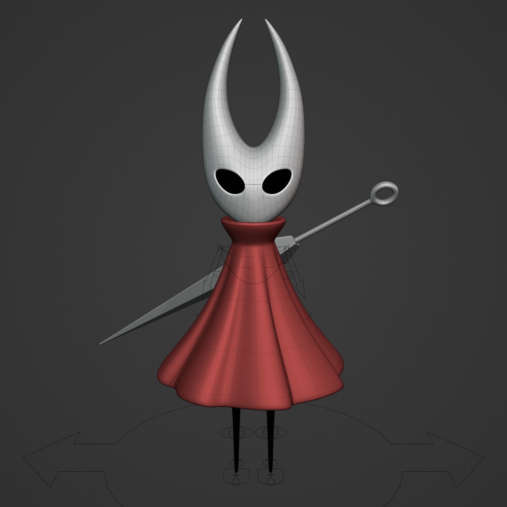 KNIGHT AND HORNET FROM HOLLOW KNIGHT Low-poly 3D model_51