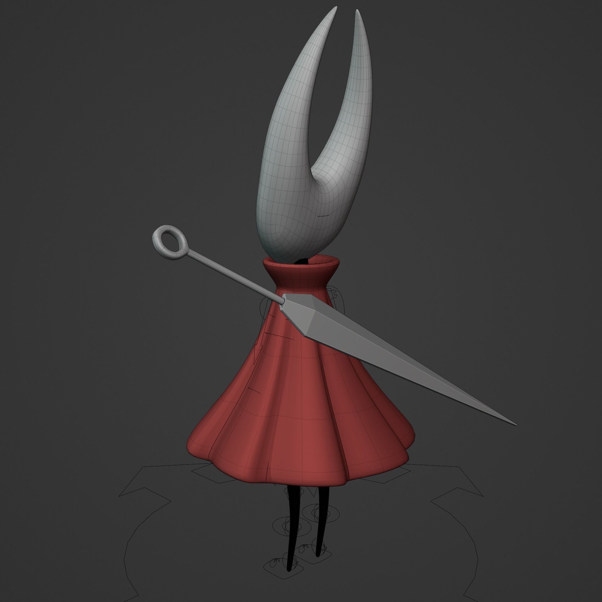 KNIGHT AND HORNET FROM HOLLOW KNIGHT Low-poly 3D model_54