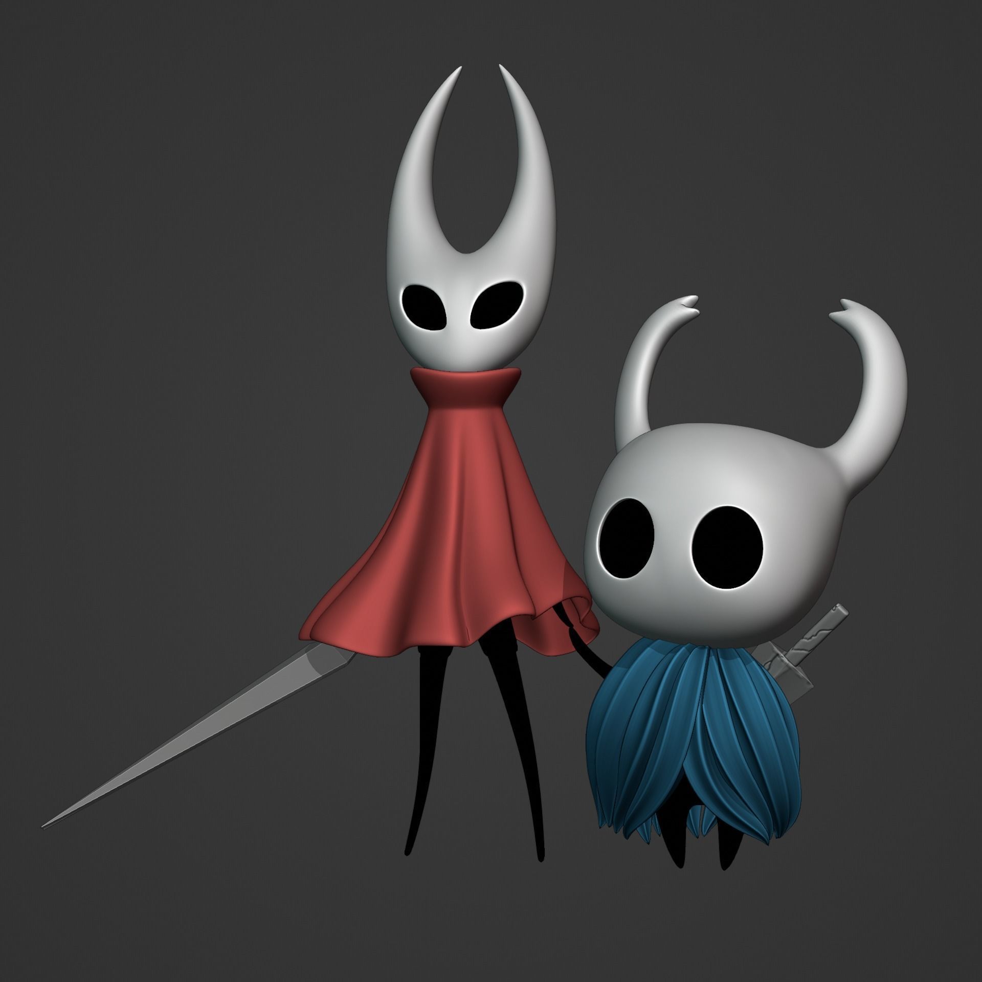 KNIGHT AND HORNET FROM HOLLOW KNIGHT Low-poly 3D model_17
