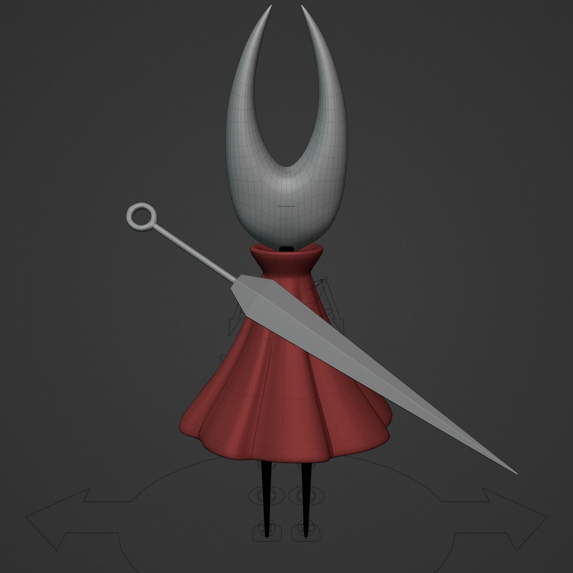 KNIGHT AND HORNET FROM HOLLOW KNIGHT Low-poly 3D model_55