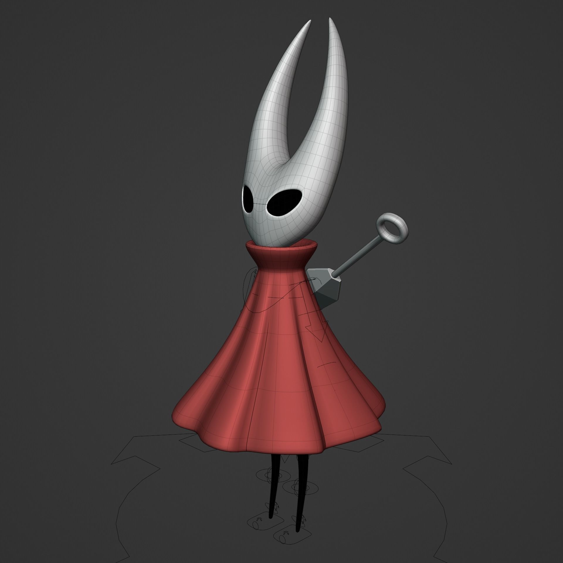KNIGHT AND HORNET FROM HOLLOW KNIGHT Low-poly 3D model_52
