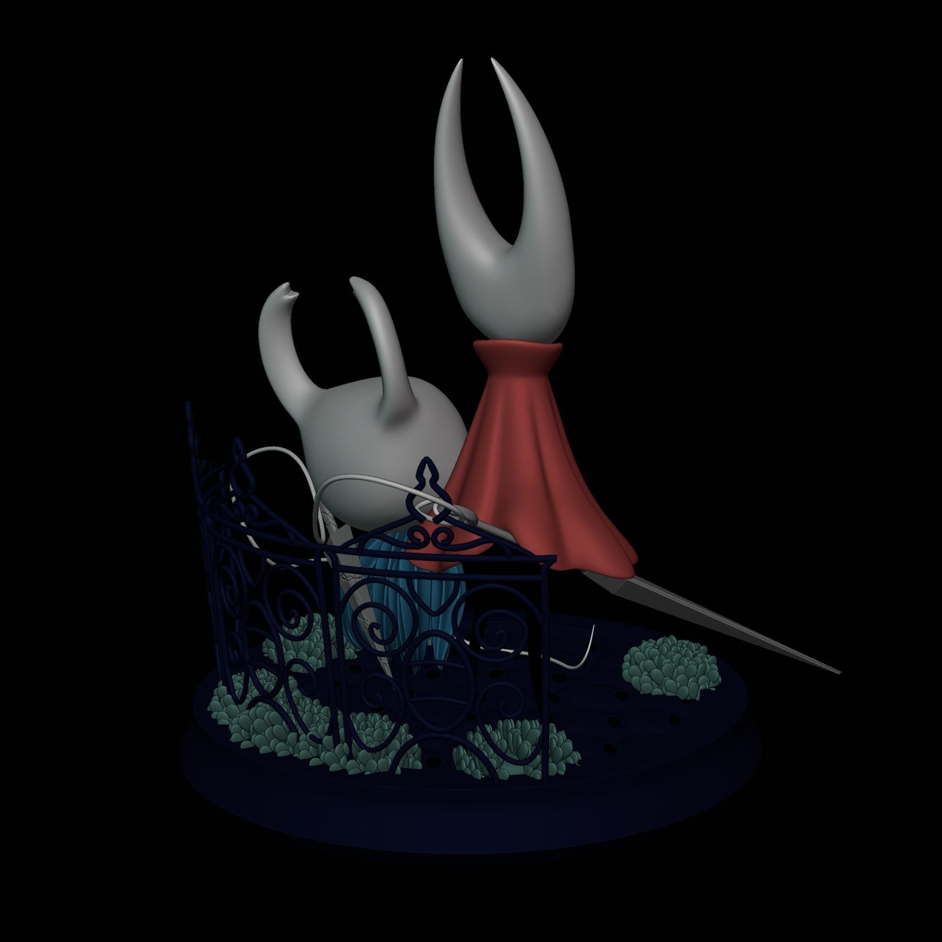 KNIGHT AND HORNET FROM HOLLOW KNIGHT Low-poly 3D model_6