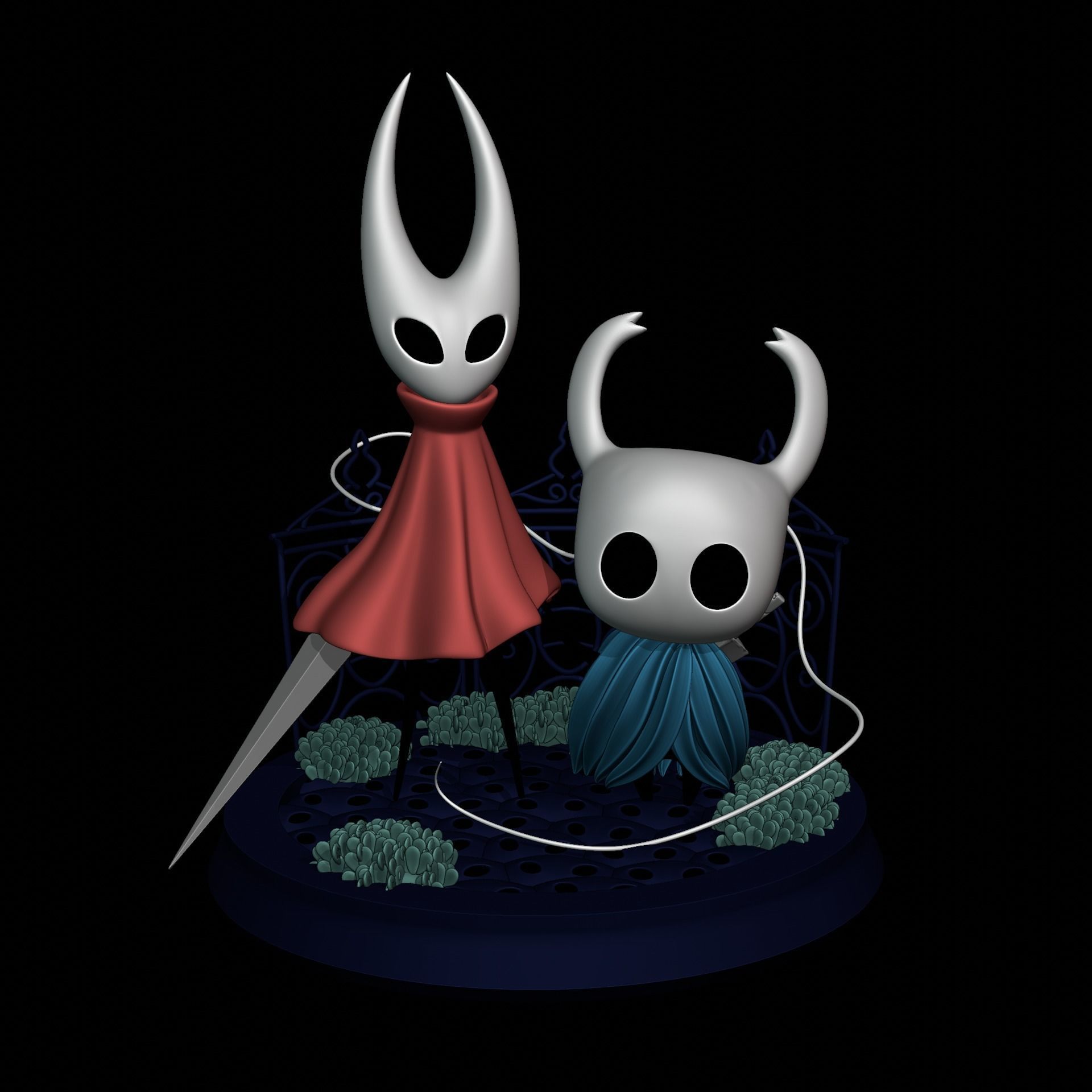 KNIGHT AND HORNET FROM HOLLOW KNIGHT Low-poly 3D model_1