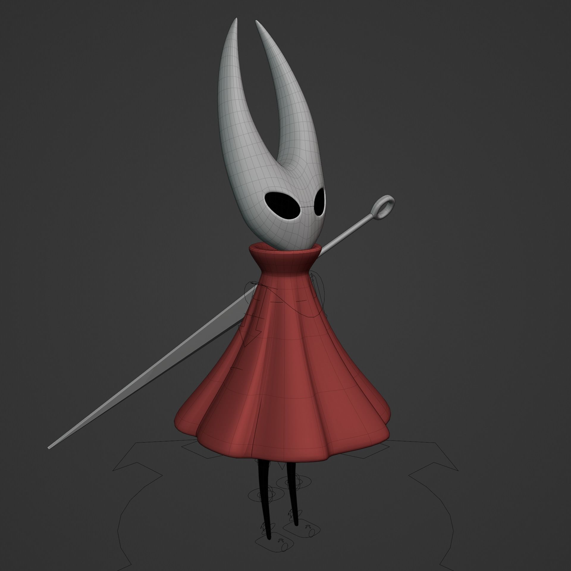 KNIGHT AND HORNET FROM HOLLOW KNIGHT Low-poly 3D model_58