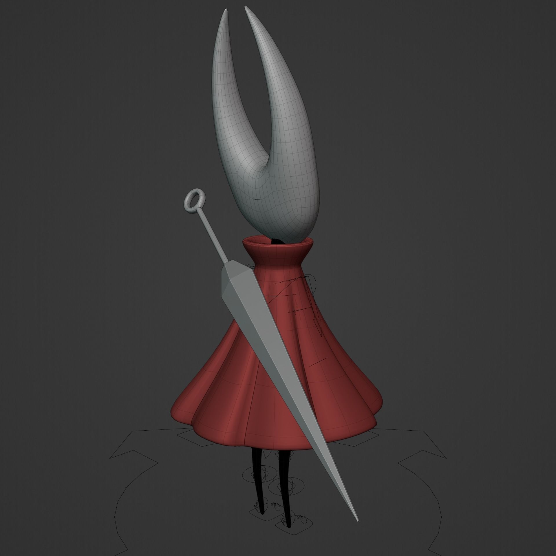 KNIGHT AND HORNET FROM HOLLOW KNIGHT Low-poly 3D model_56