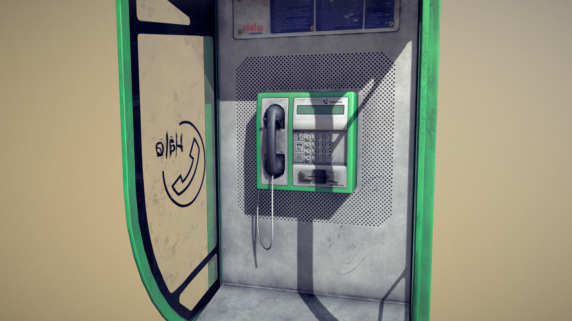 NoviSad PhoneBooth Collection Low-poly 3D model_15