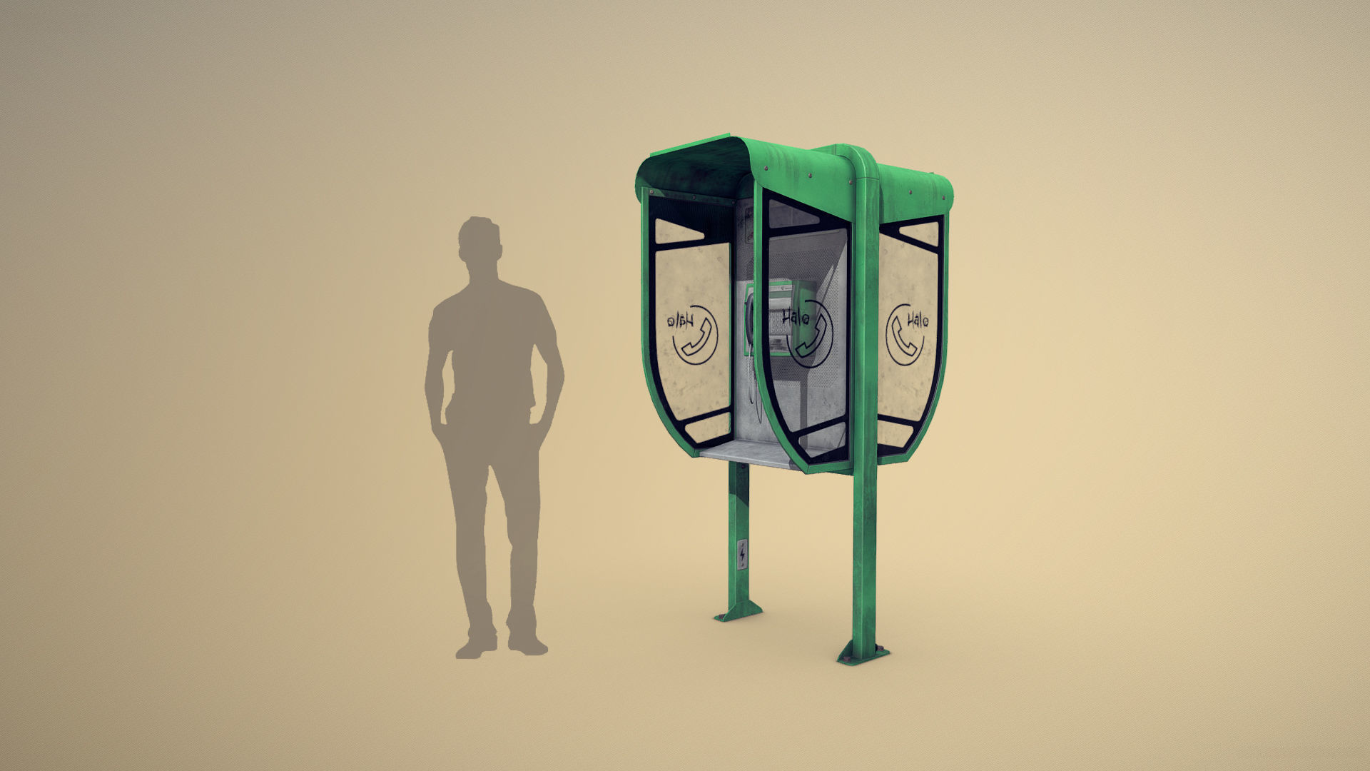 NoviSad PhoneBooth Collection Low-poly 3D model_7