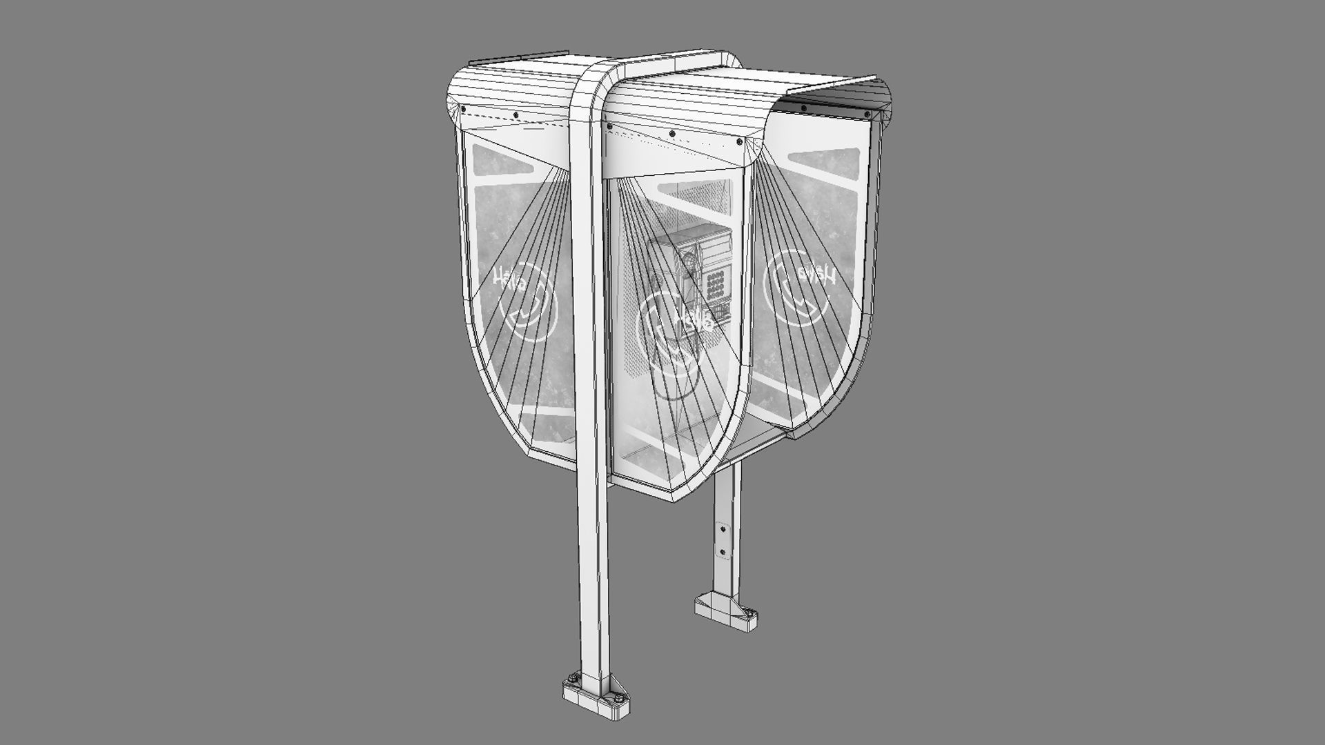 NoviSad PhoneBooth Collection Low-poly 3D model_26