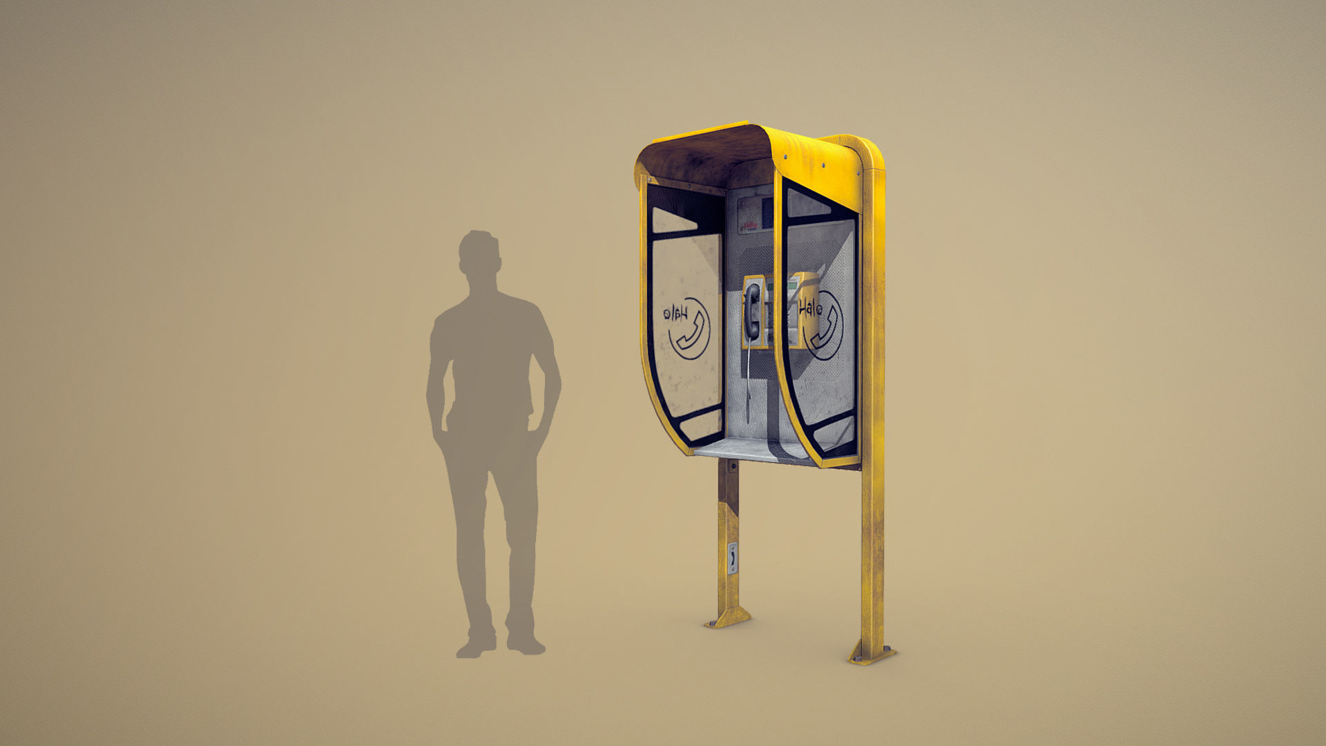 NoviSad PhoneBooth Collection Low-poly 3D model_4