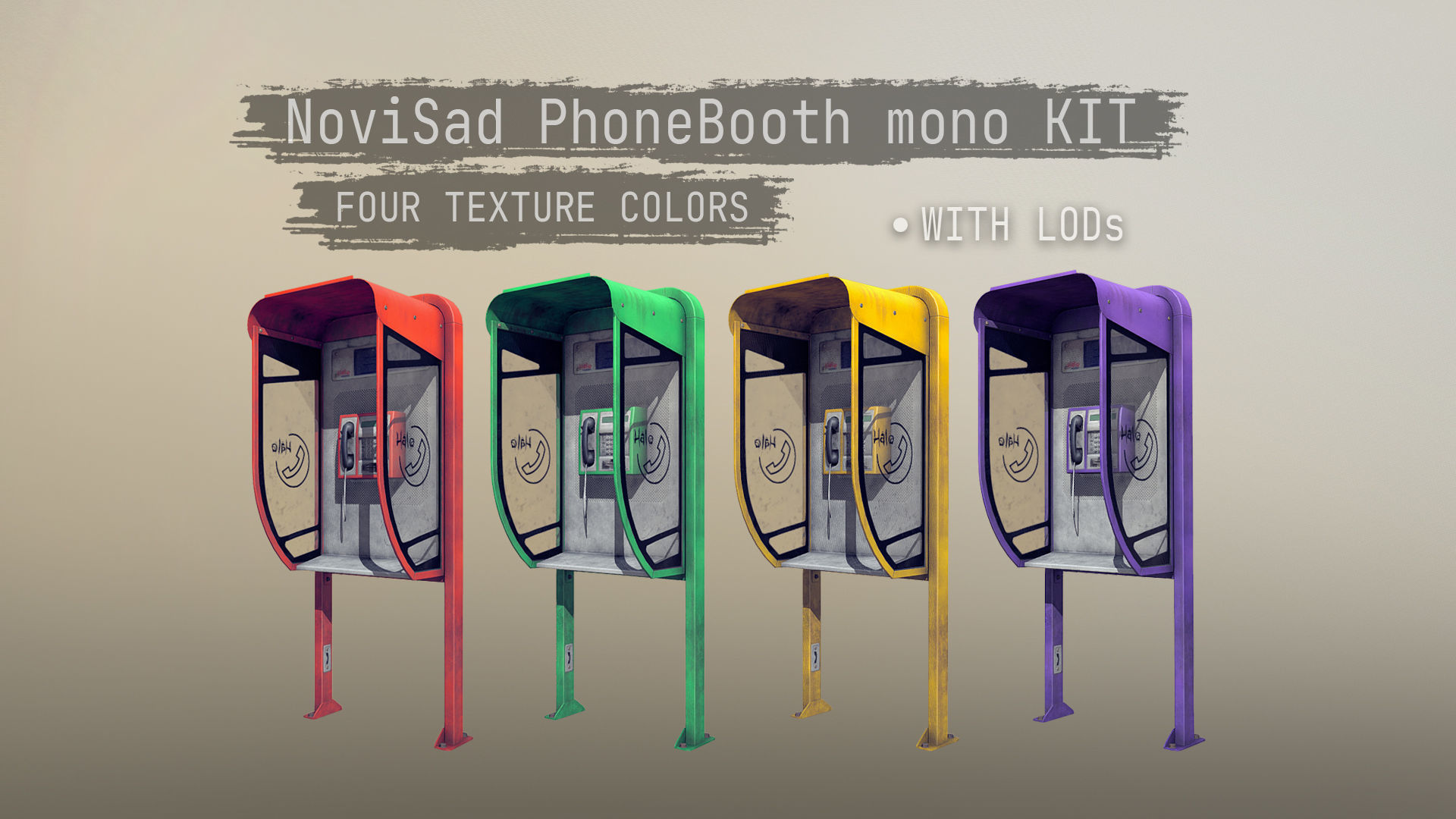 NoviSad PhoneBooth Collection Low-poly 3D model_1
