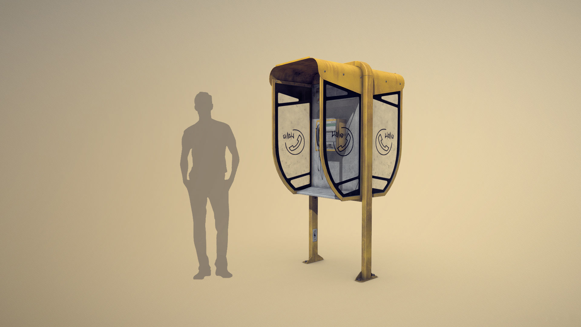 NoviSad PhoneBooth Collection Low-poly 3D model_10