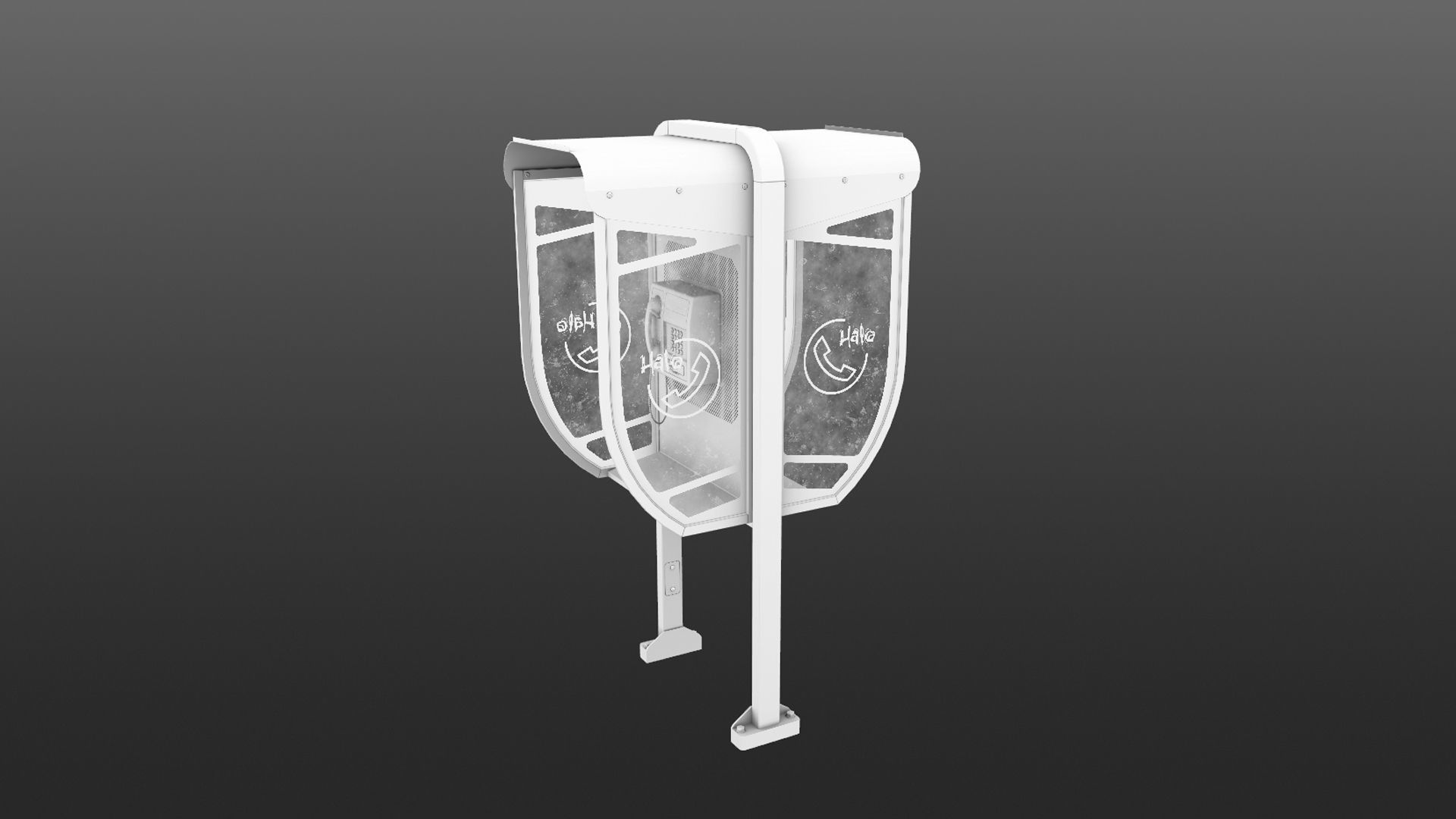 NoviSad PhoneBooth Collection Low-poly 3D model_23