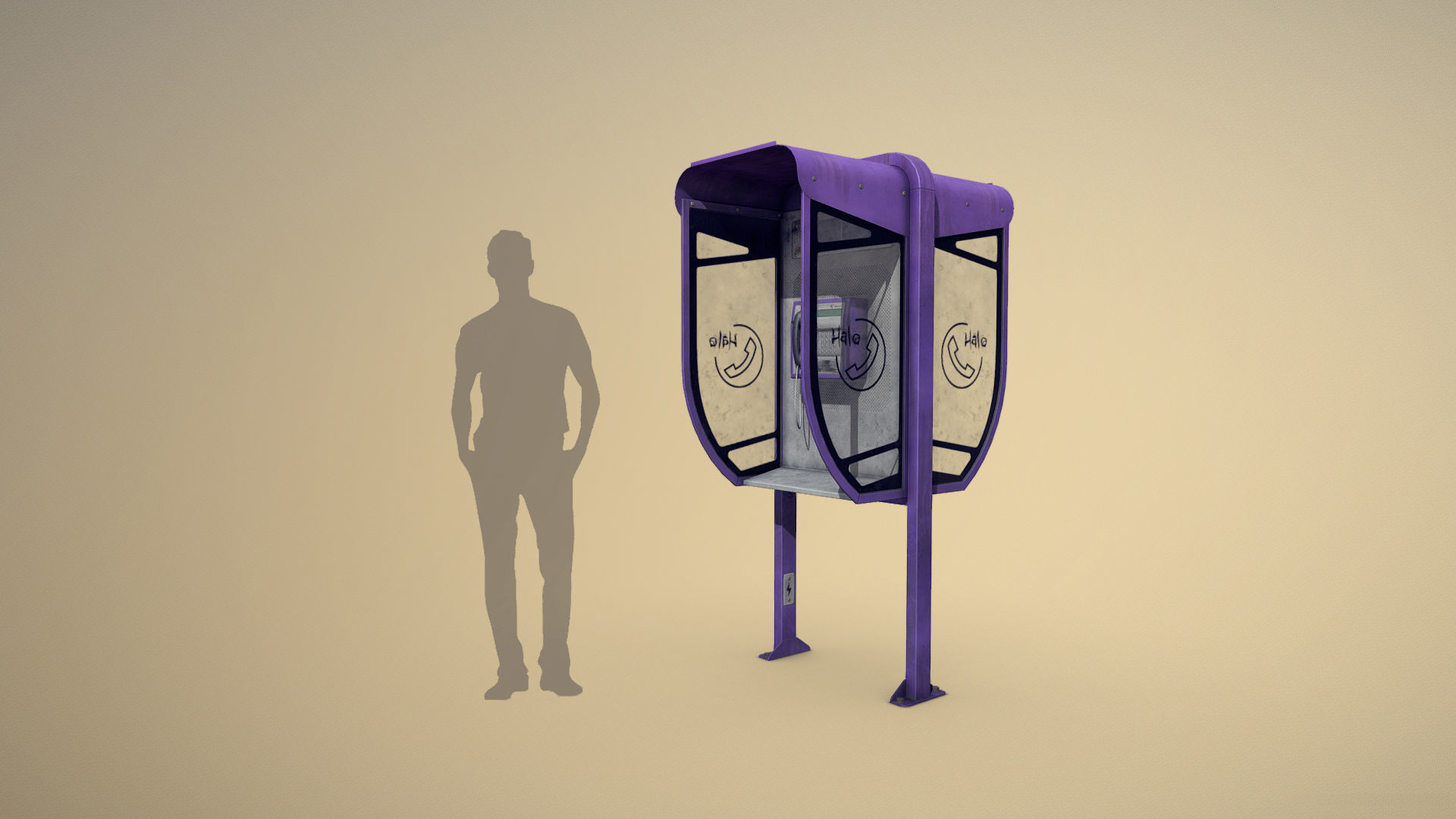NoviSad PhoneBooth Collection Low-poly 3D model_9