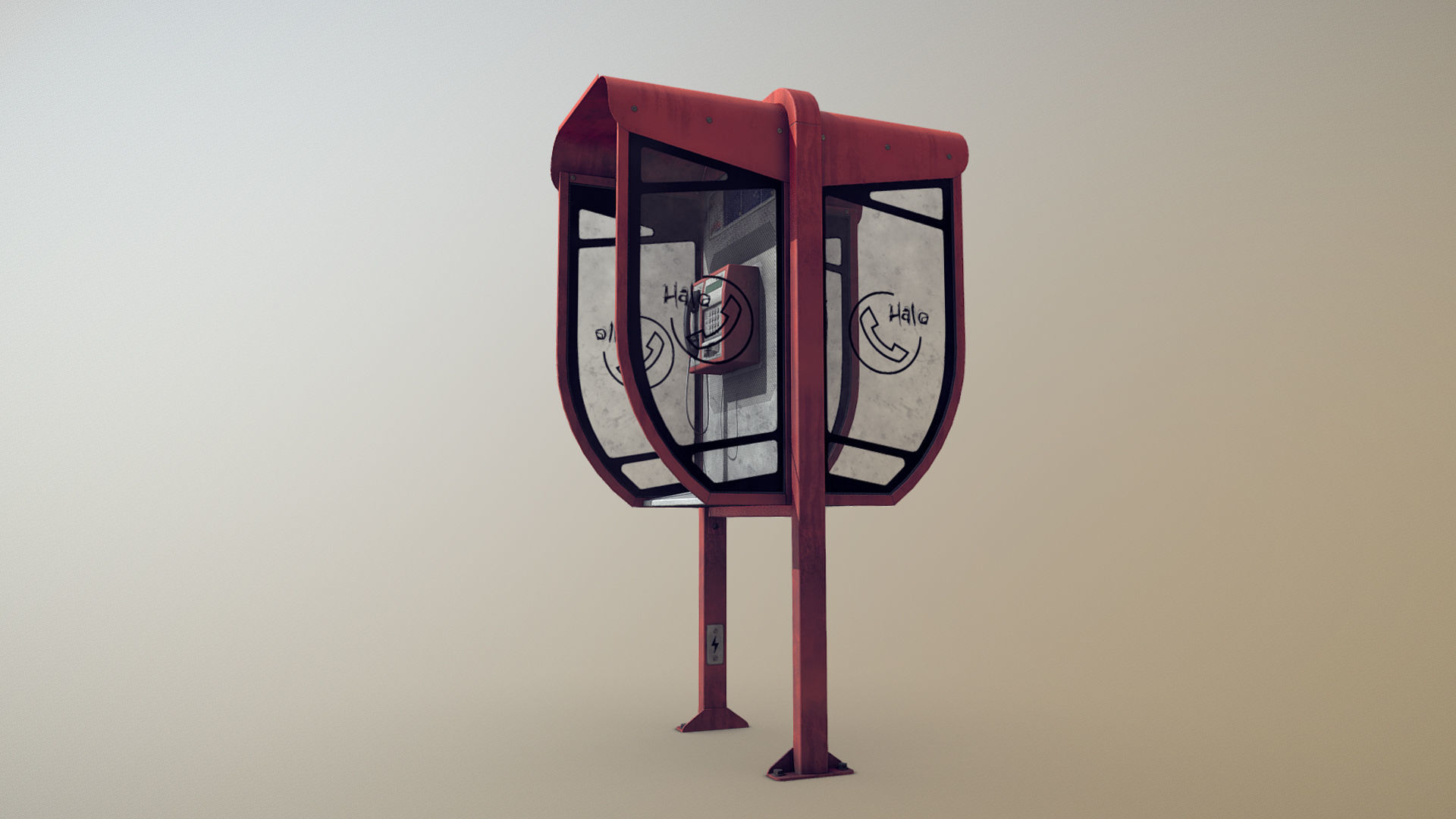 NoviSad PhoneBooth Collection Low-poly 3D model_18