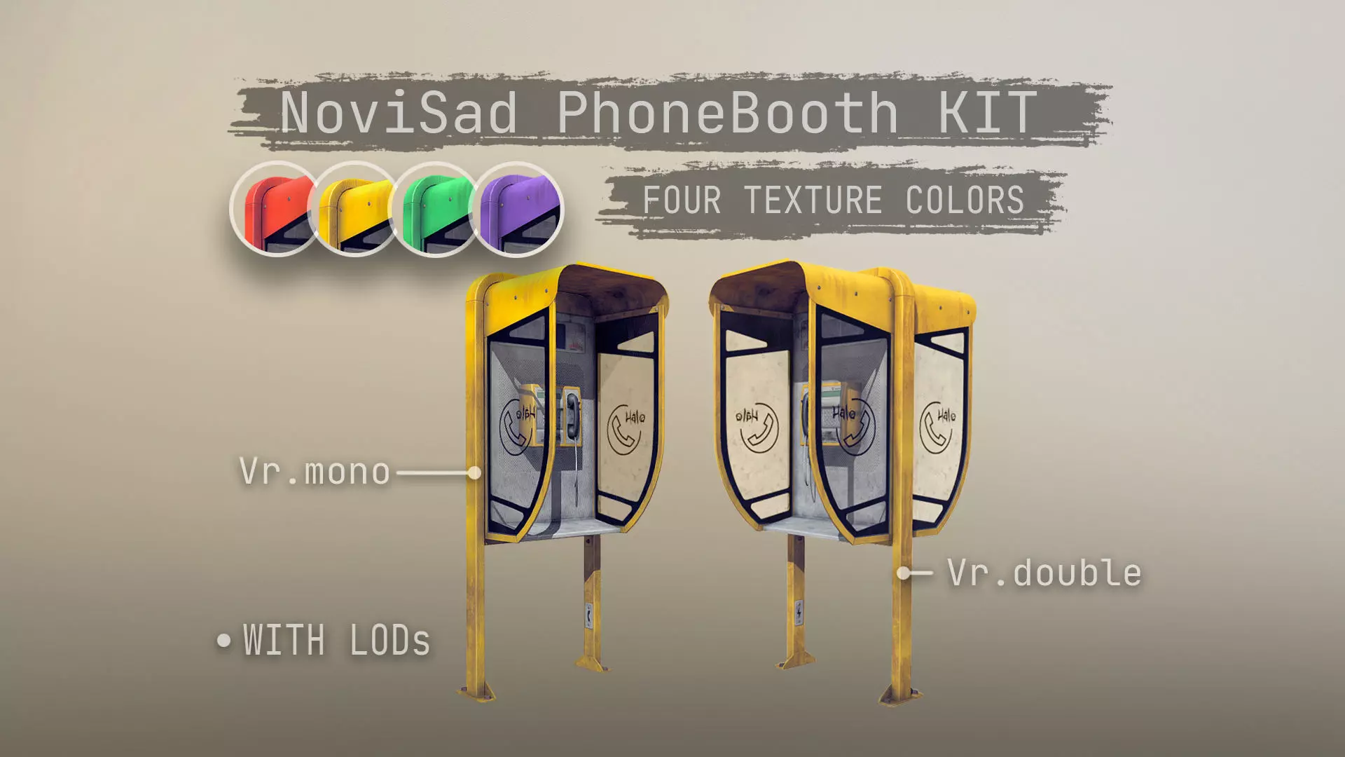 NoviSad PhoneBooth Collection Low-poly 3D model_0