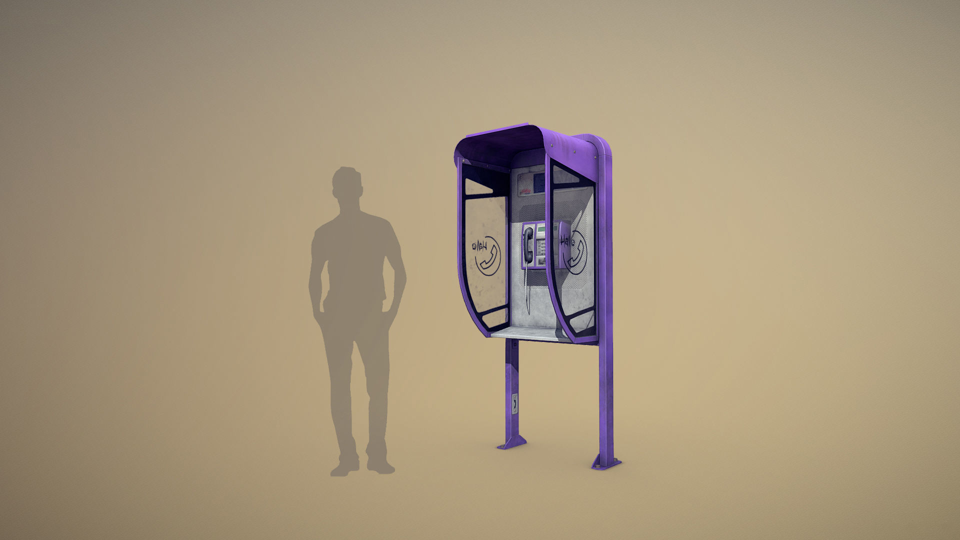 NoviSad PhoneBooth Collection Low-poly 3D model_5