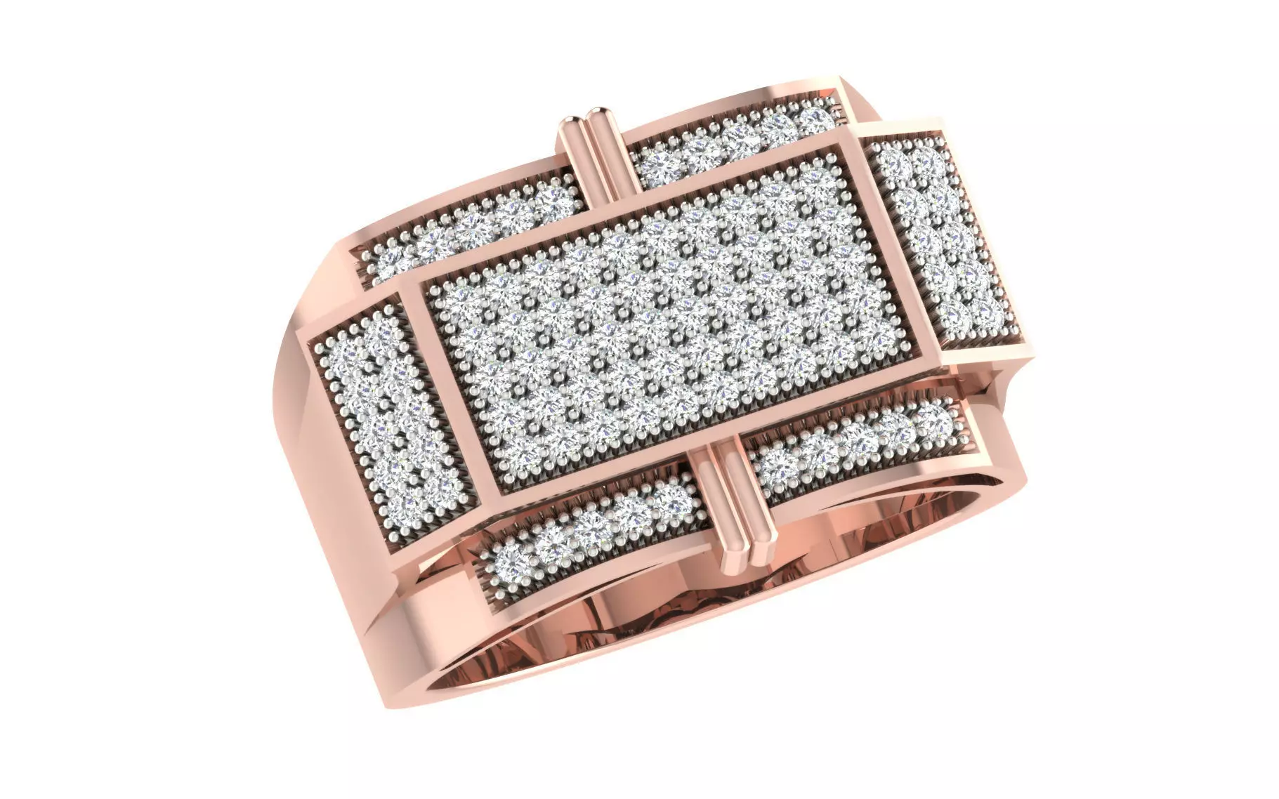 Diamond Ring Hip Hop Simple for Man 3D print model_0