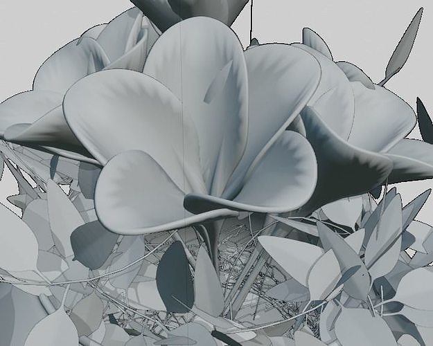 vase bromeliad Low-poly 3D model