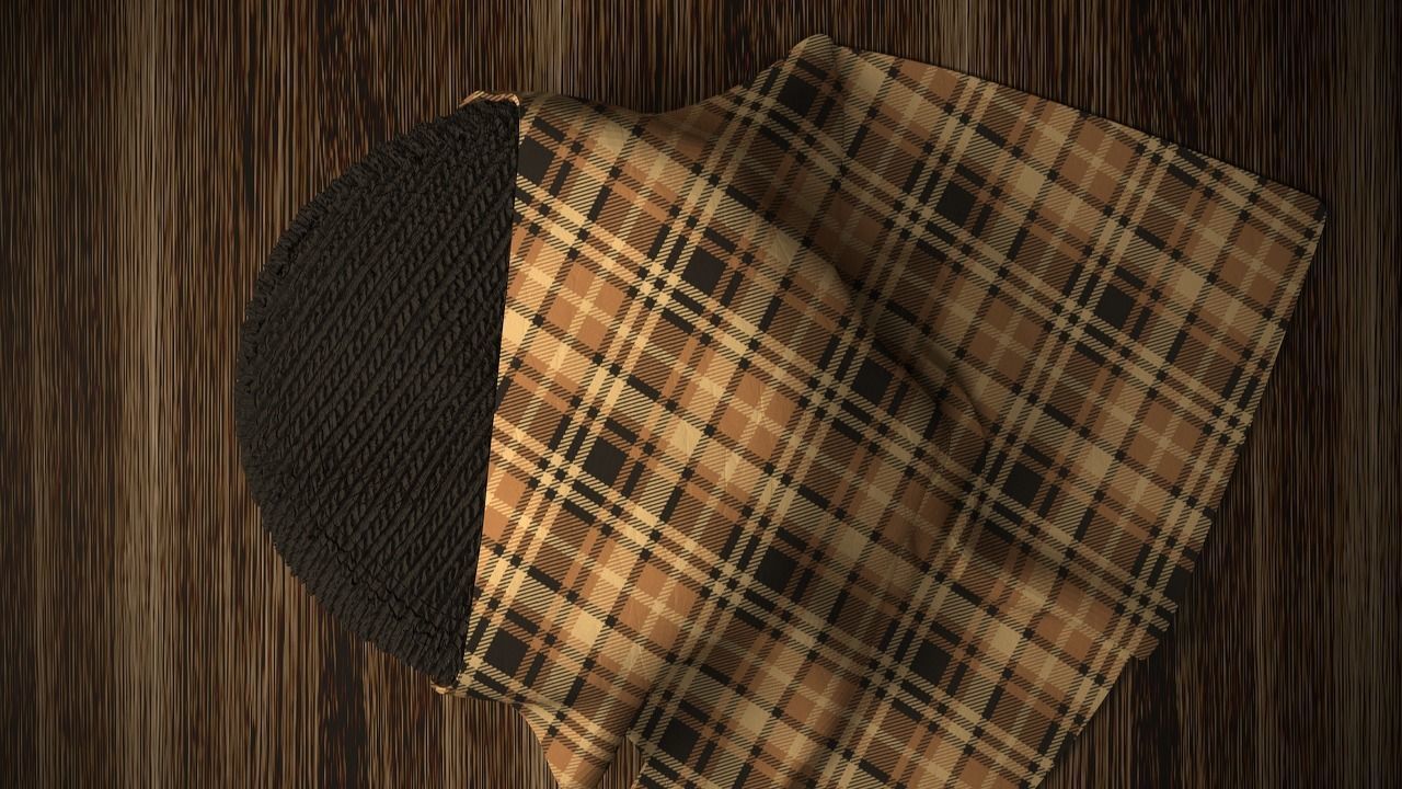 Ottoman with Blanket 3D model_1
