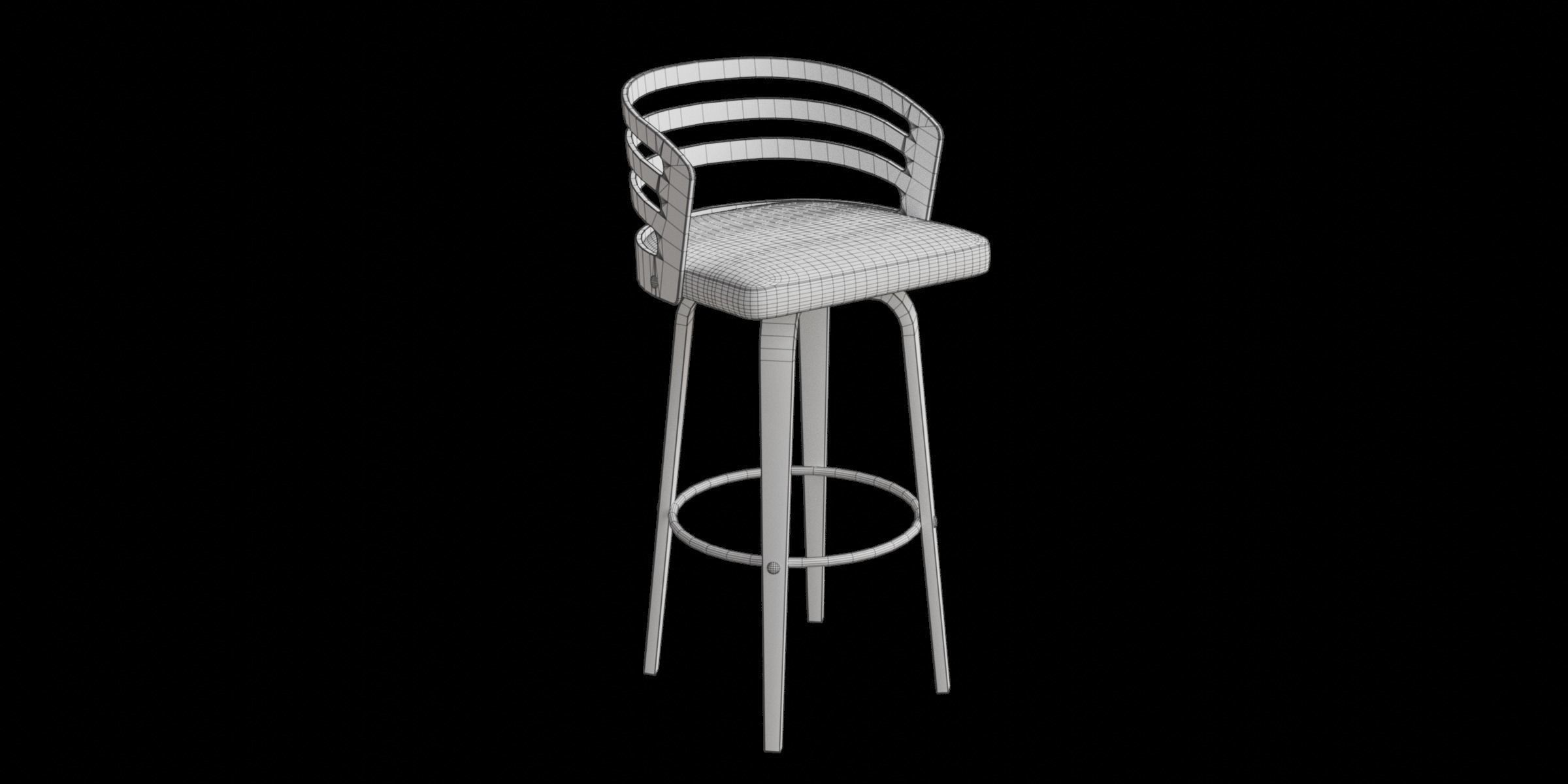 Jayden Counter Stool Low-poly 3D model_2