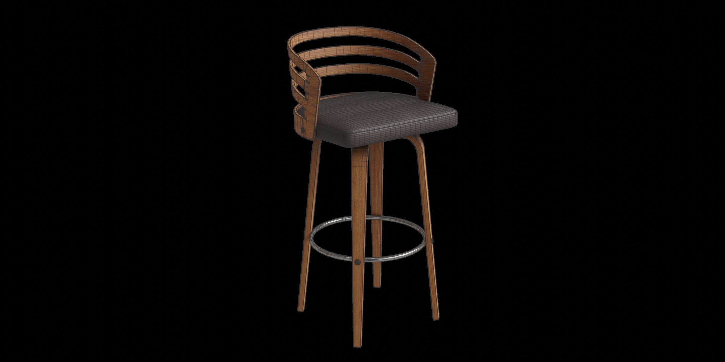 Jayden Counter Stool Low-poly 3D model_3