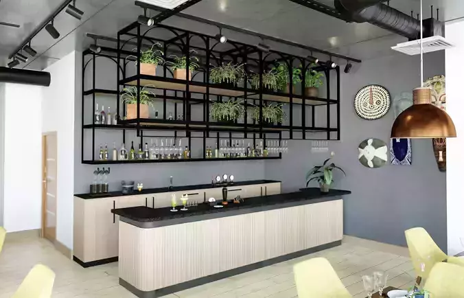 Restaurant interior Scene 3D model