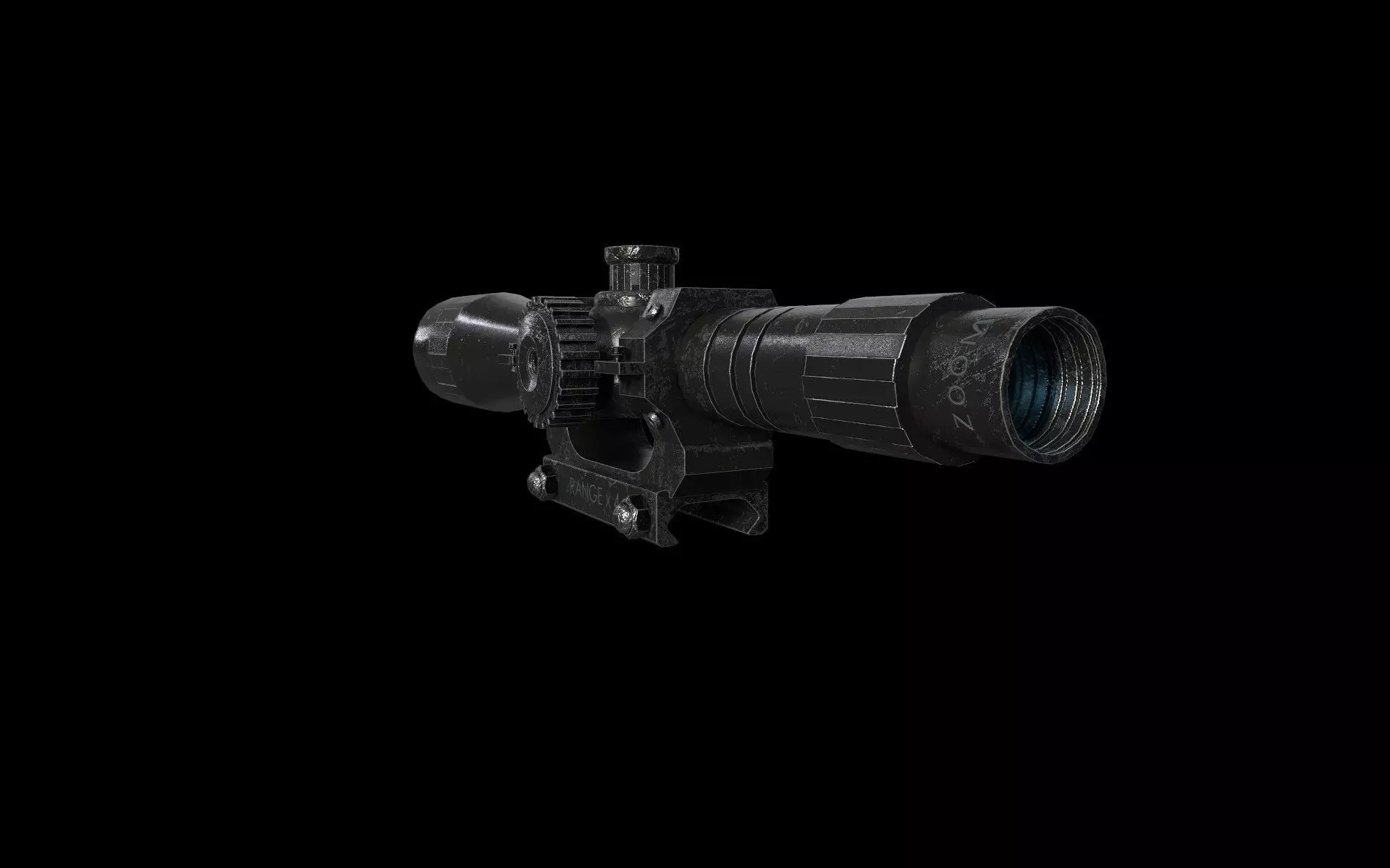 Rifle Scope x4 model low-poly Low-poly 3D model