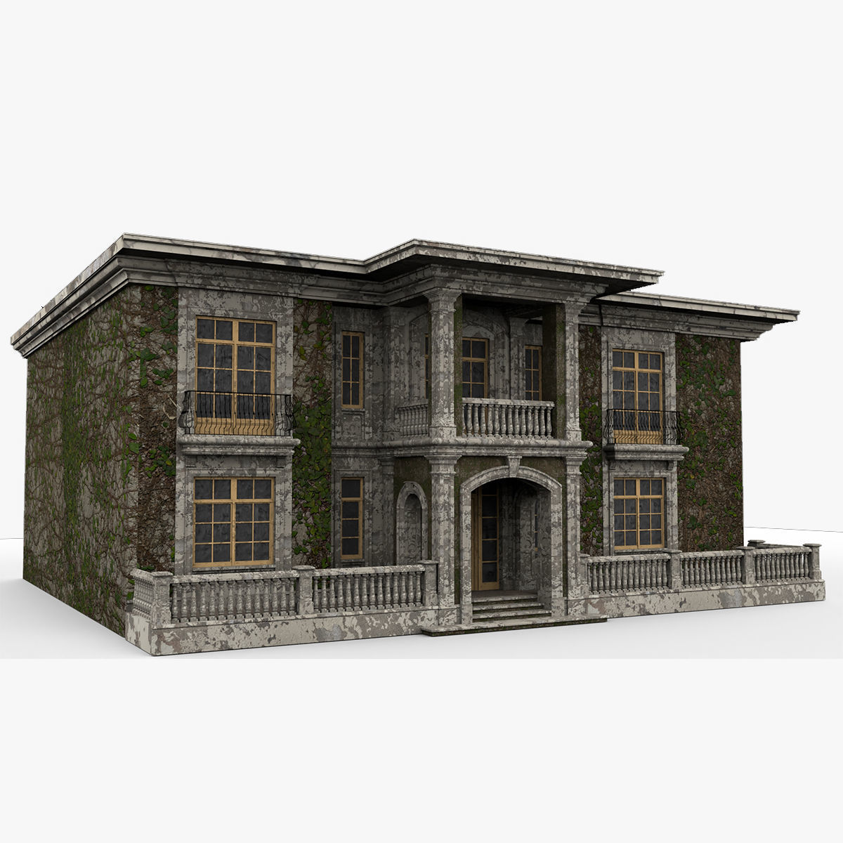 Detailed Abandoned House 3D model_12