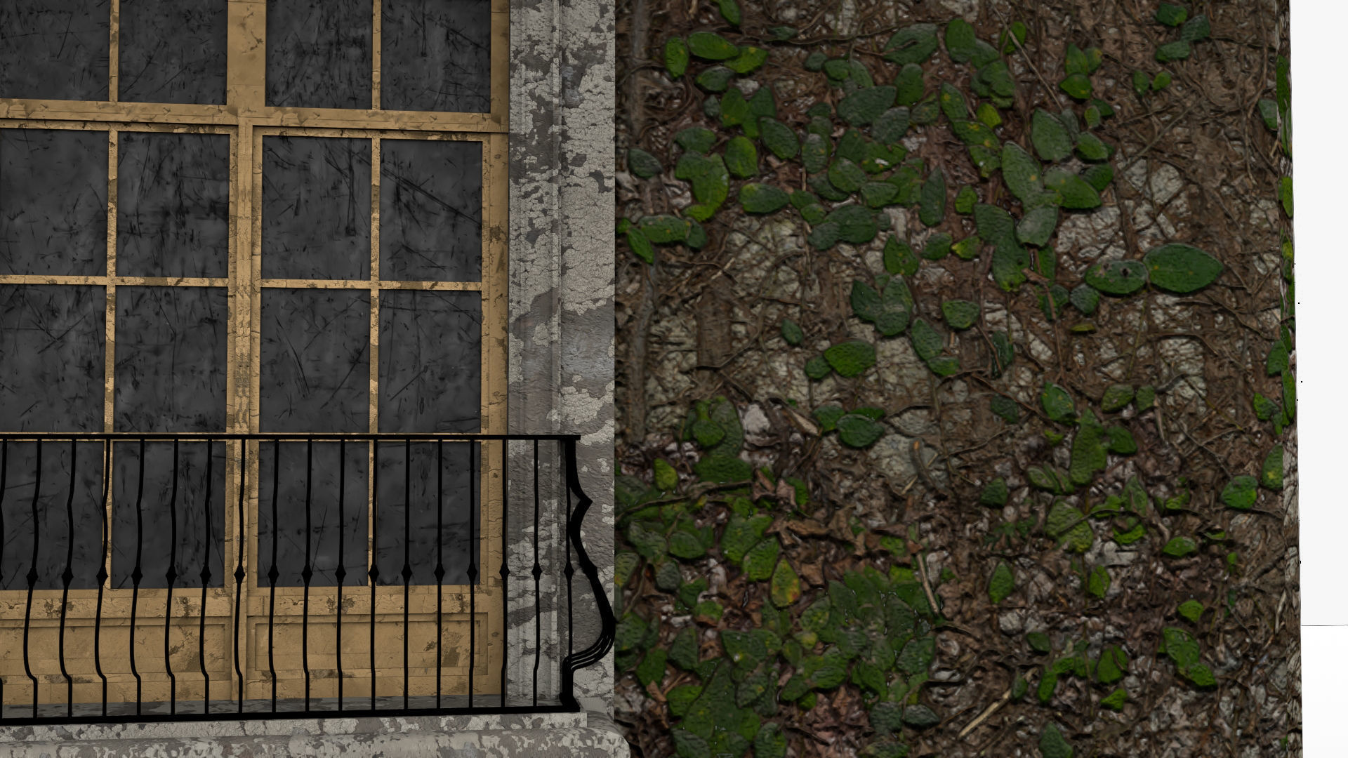 Detailed Abandoned House 3D model_3