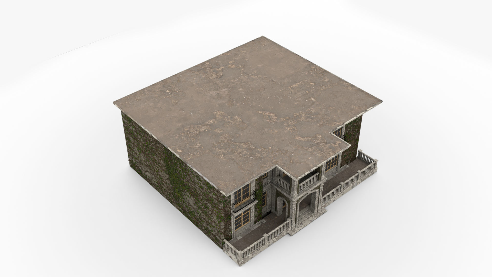 Detailed Abandoned House 3D model_6