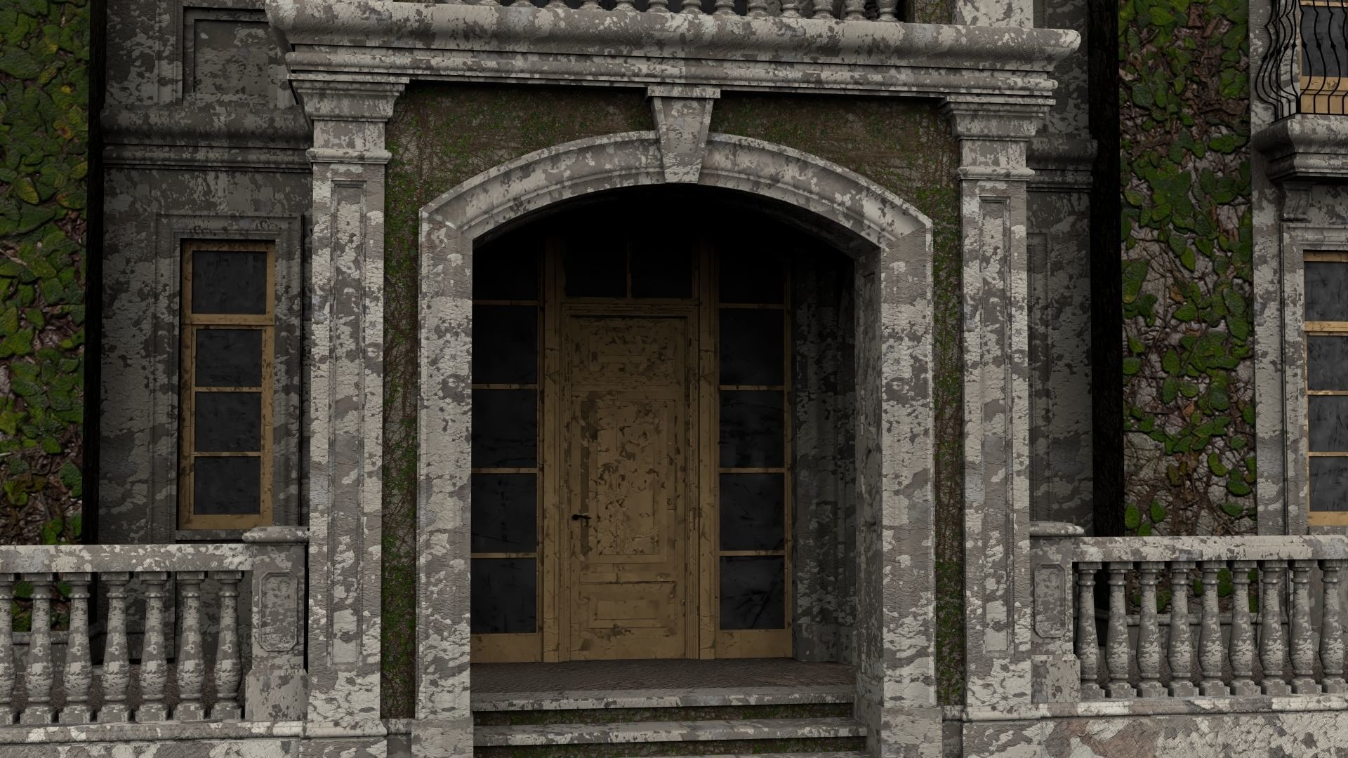 Detailed Abandoned House 3D model_11