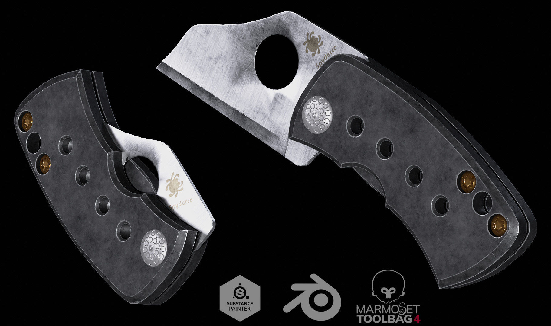 Spyderco Knife Free 3D model_3