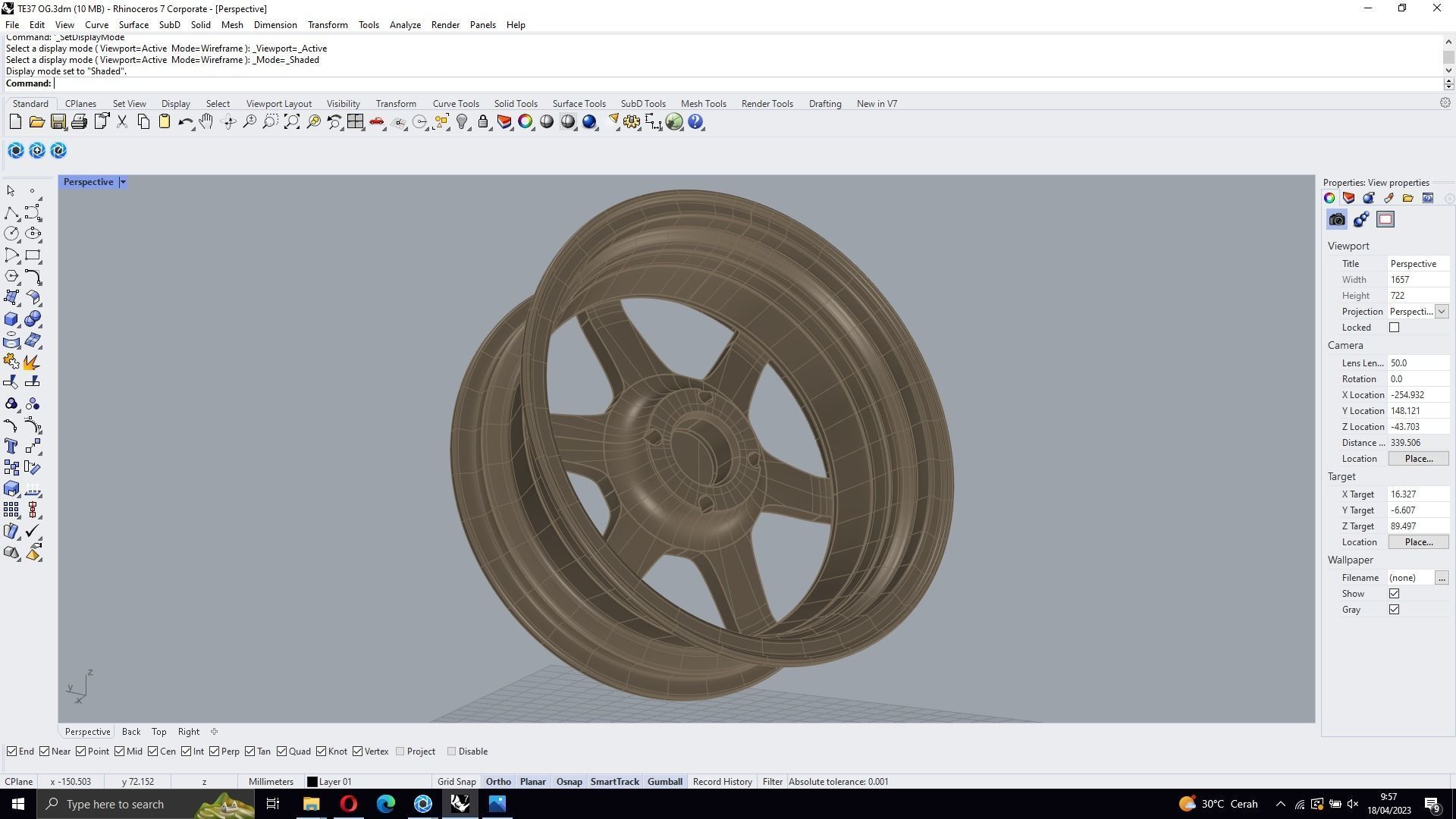 Volk RAYS TE37 OG Low-poly 3D model_15