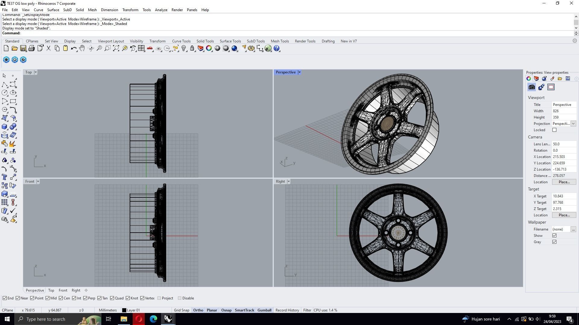 Volk RAYS TE37 OG Low-poly 3D model_16