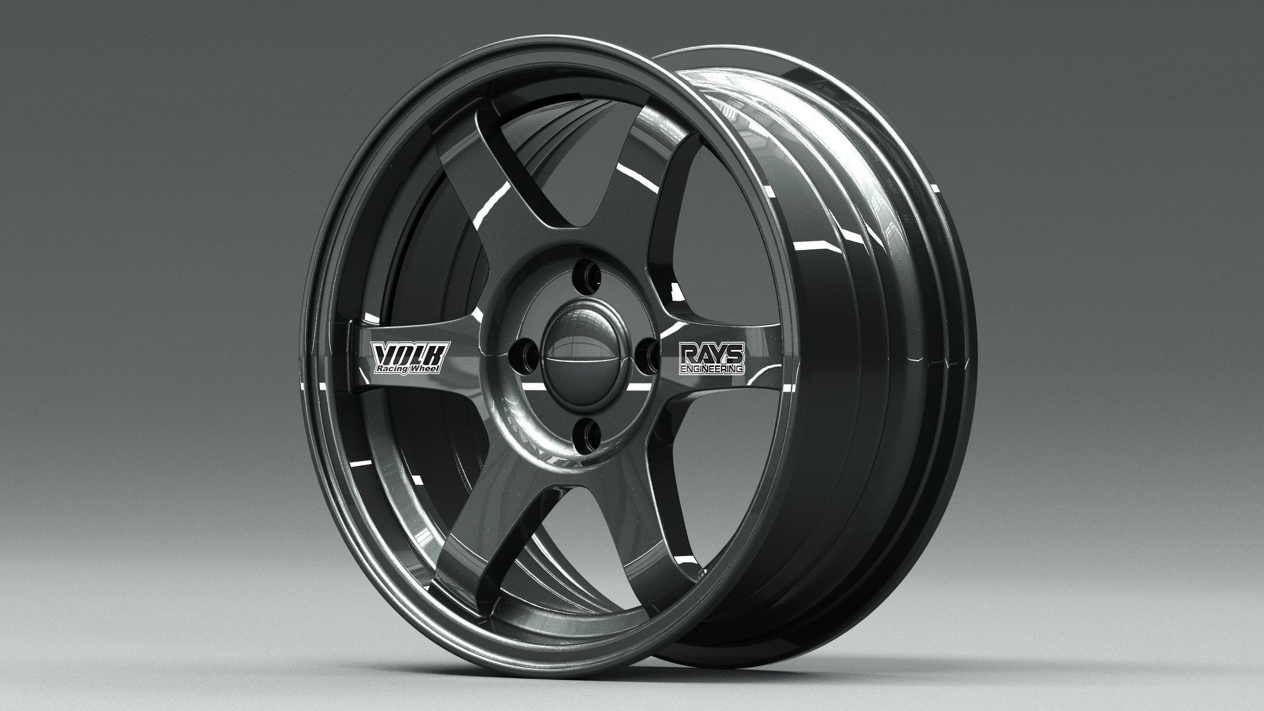 Volk RAYS TE37 OG Low-poly 3D model_1