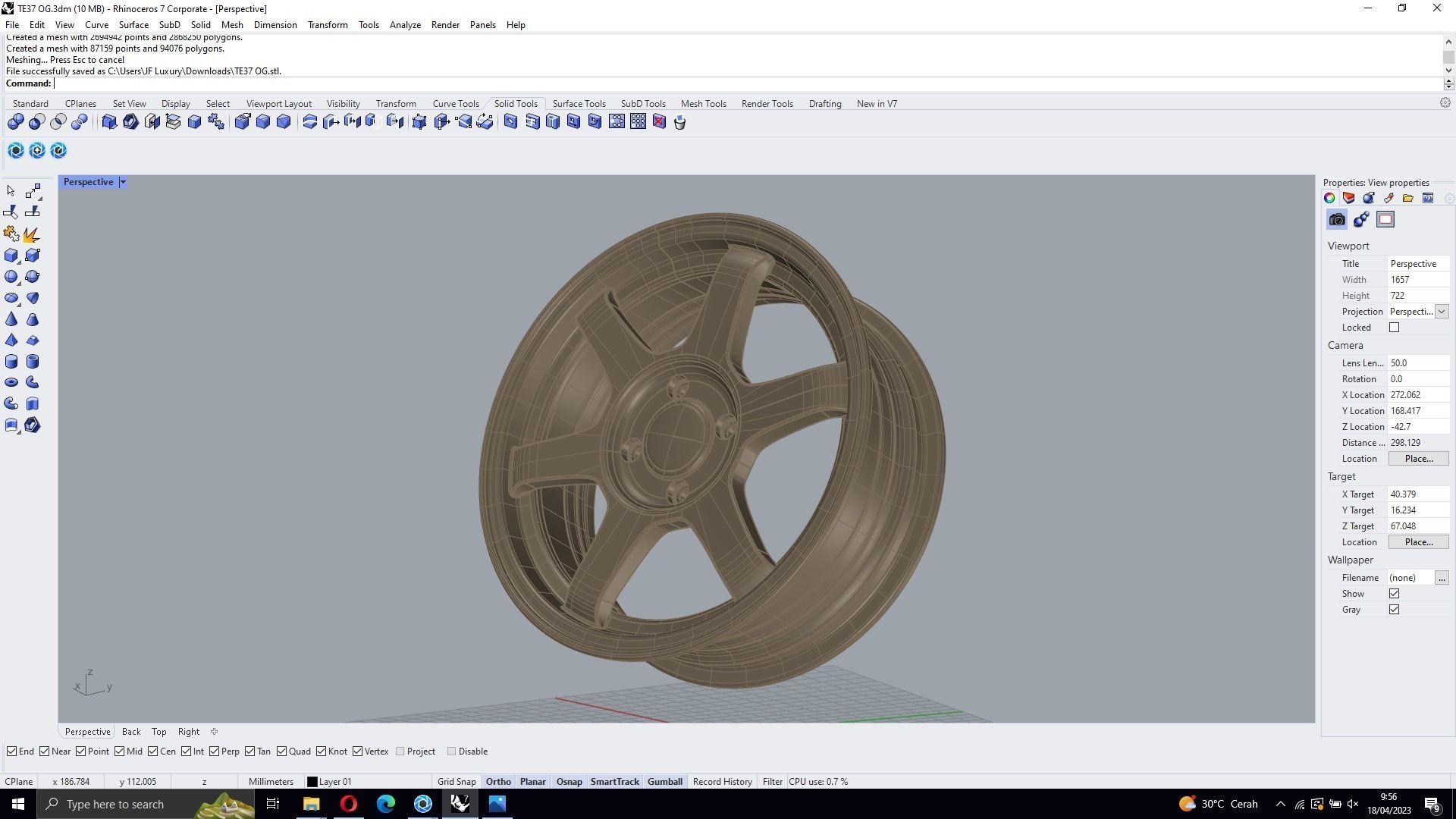 Volk RAYS TE37 OG Low-poly 3D model_12