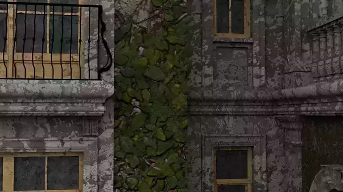 Detailed Abandoned House Low-poly 3D model