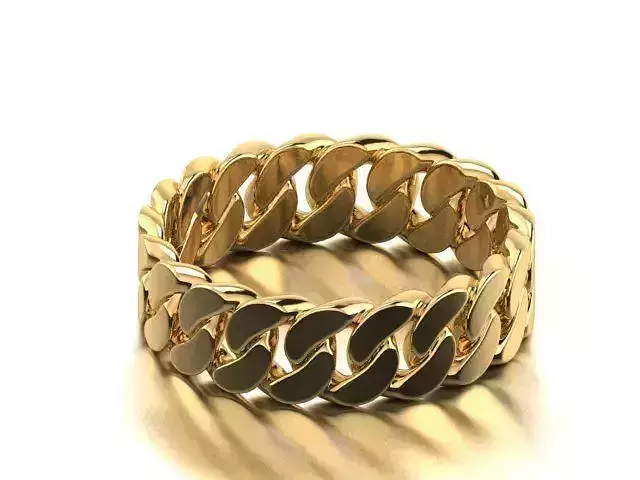 Cuban Chain Ring Stackble Ring