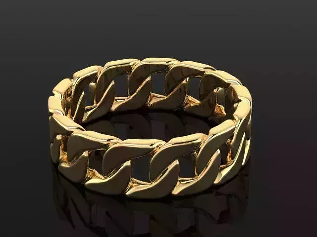 Cuban Chain Ring Stackble Ring
