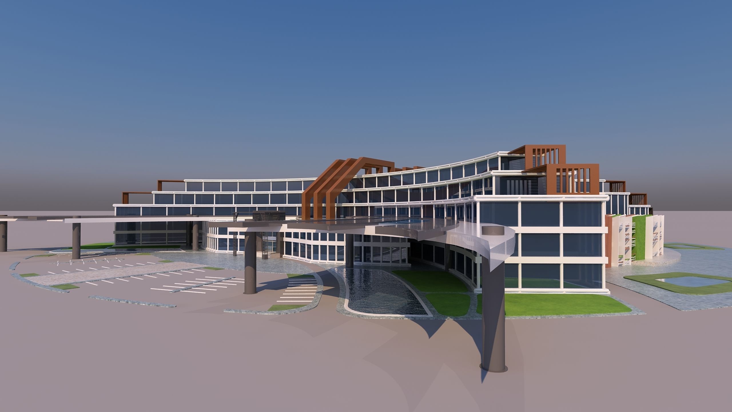 0180 - Hotel Modern Building 3D model_10