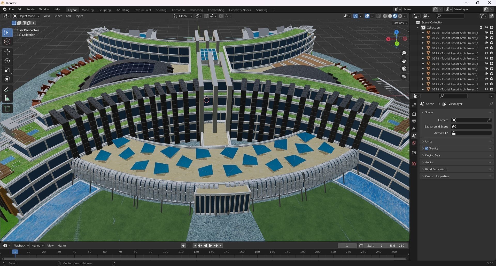 0180 - Hotel Modern Building 3D model_28